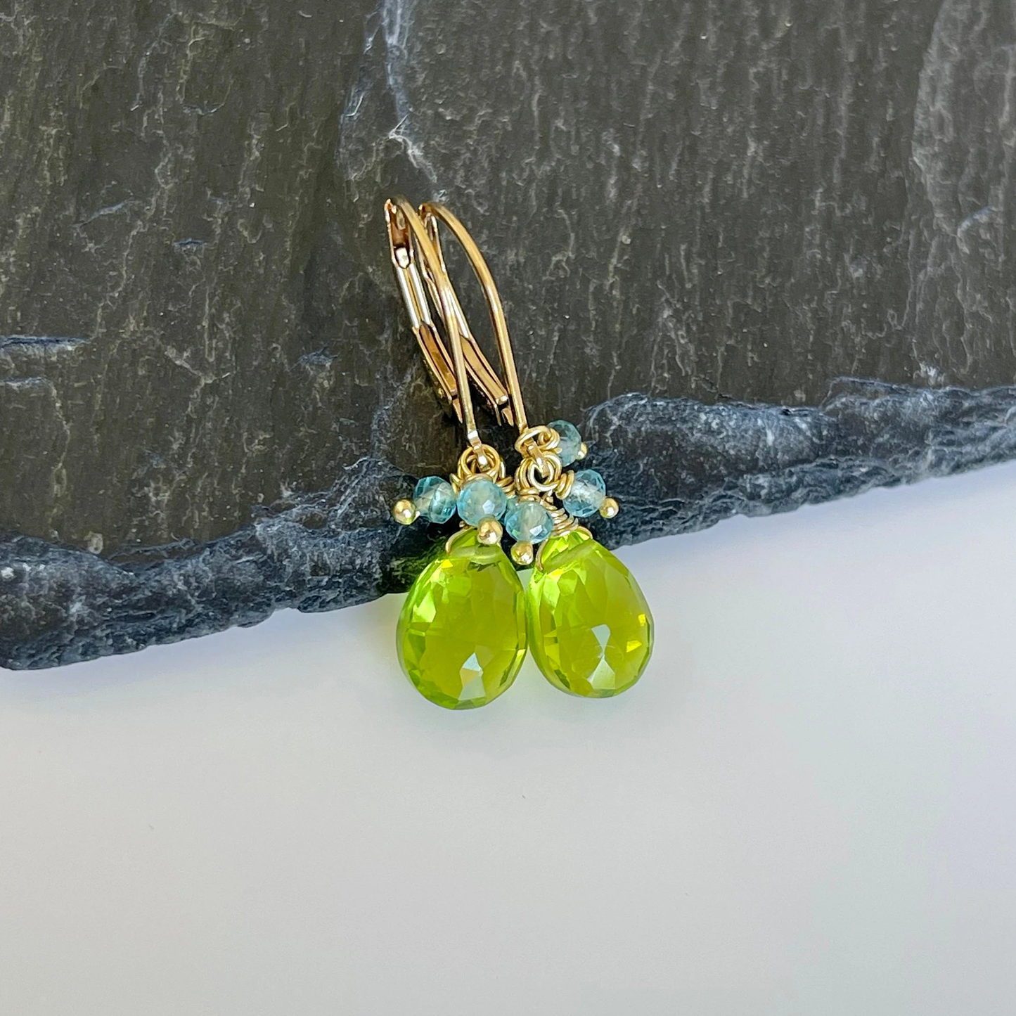 Peridot and Aquamarine Earrings- August Birthstone
