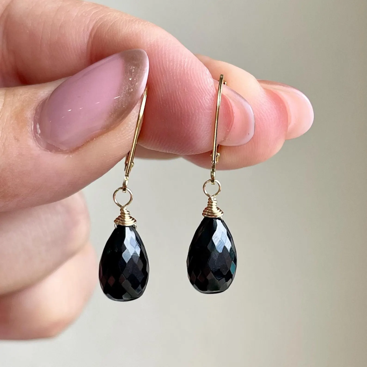 Black Onyx Teardrop Earrings