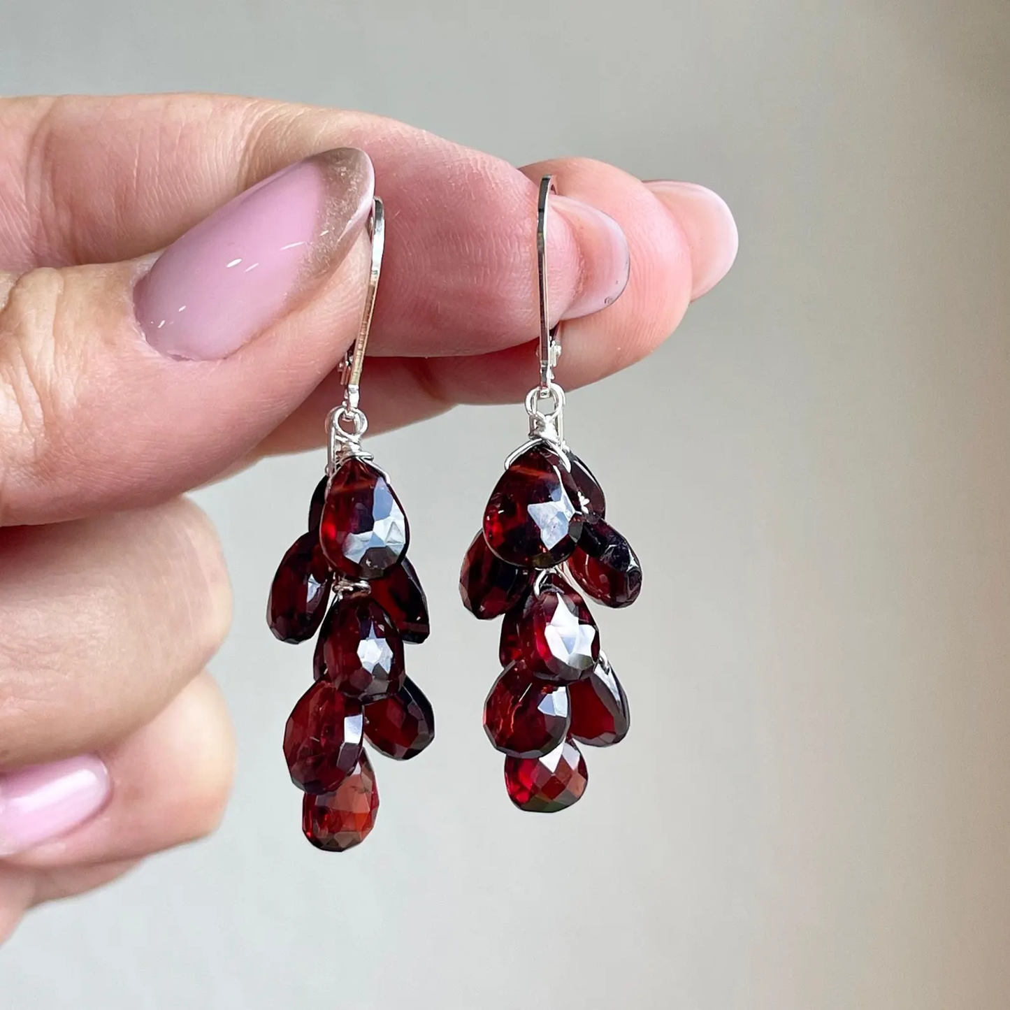 Garnet Cluster Earrings