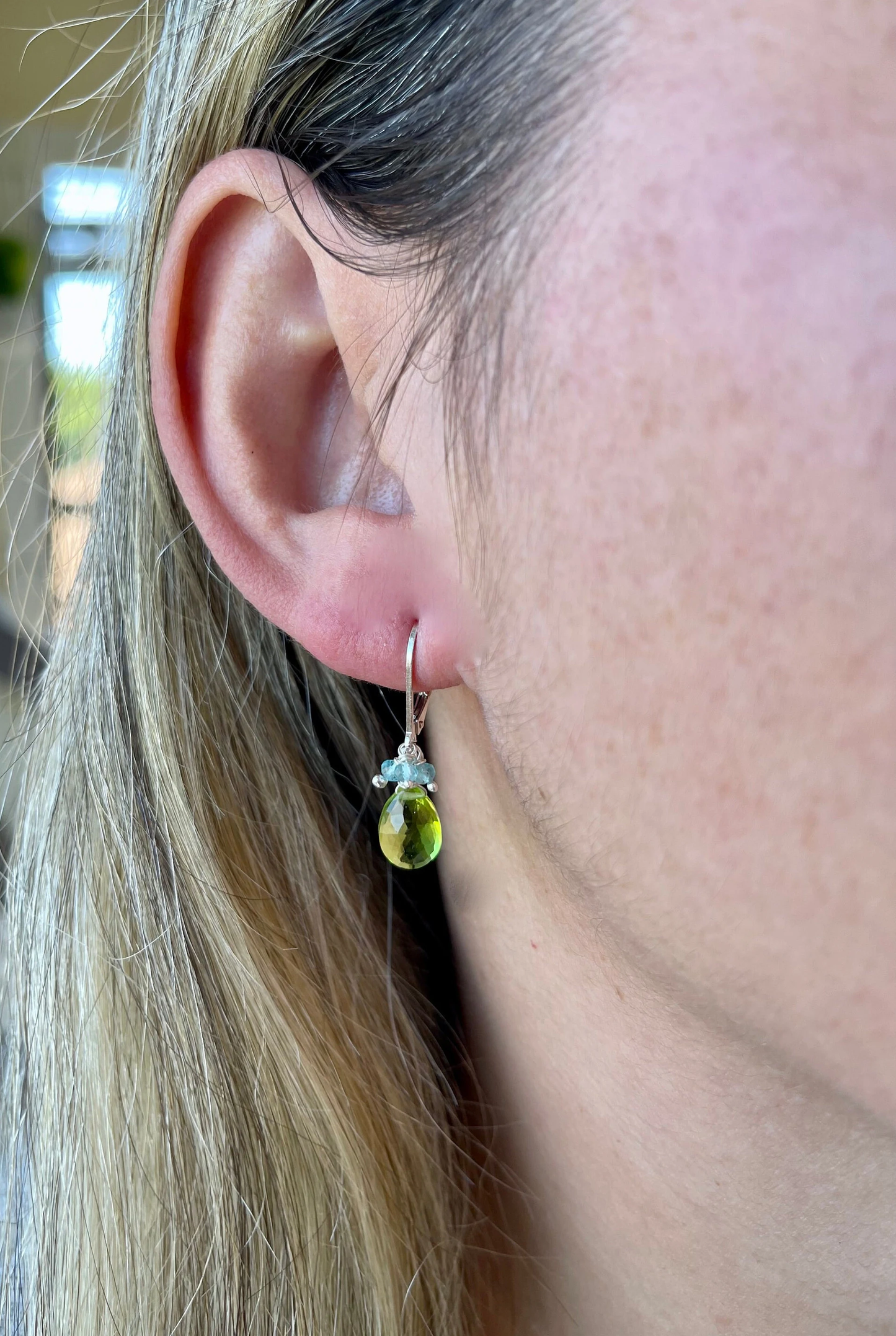 Peridot and Aquamarine Earrings- August Birthstone