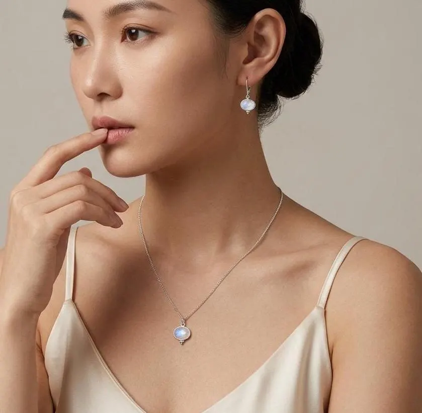 Moonstone Oval Necklace- June Birthstone