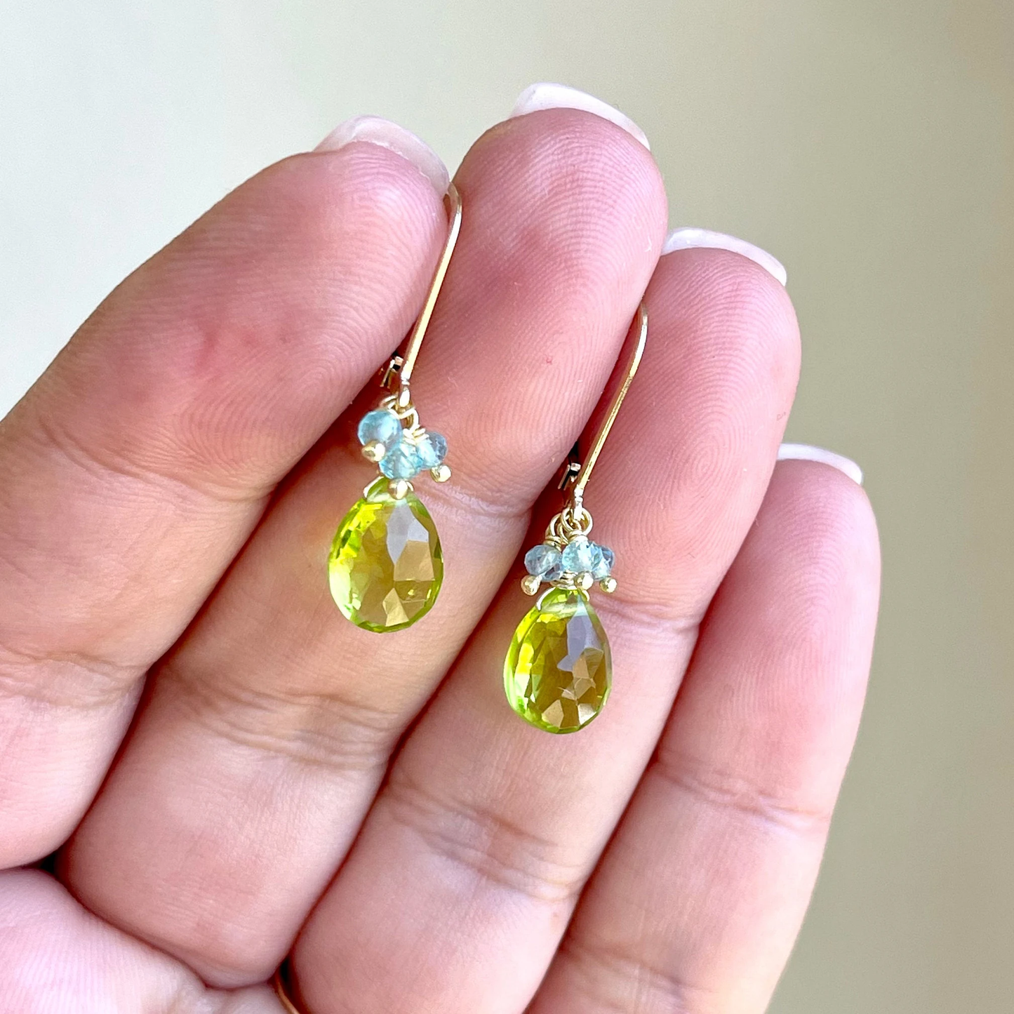 Peridot and Aquamarine Earrings- August Birthstone