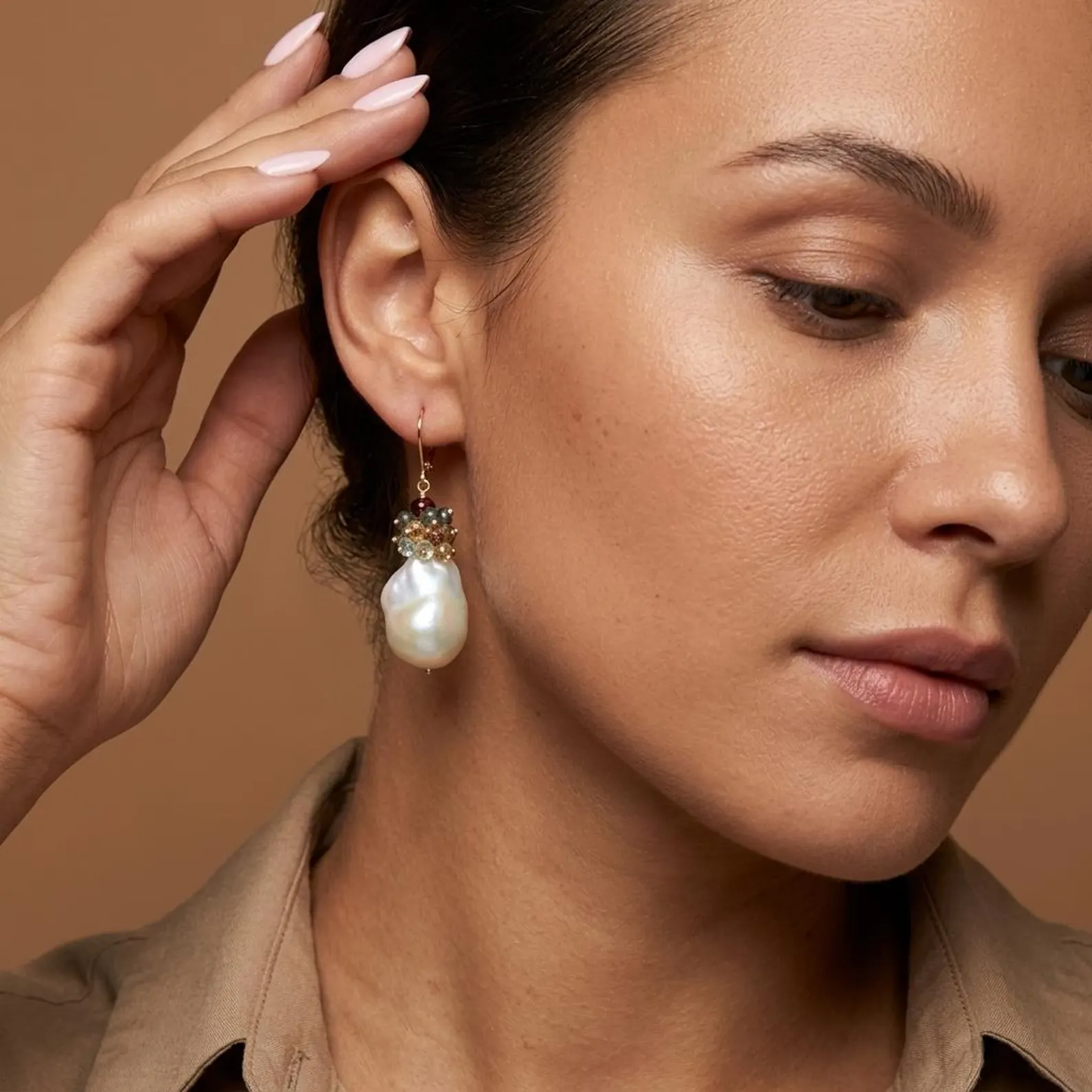 Baroque Pearl and Sapphire Statement Earrings- June Birthstone