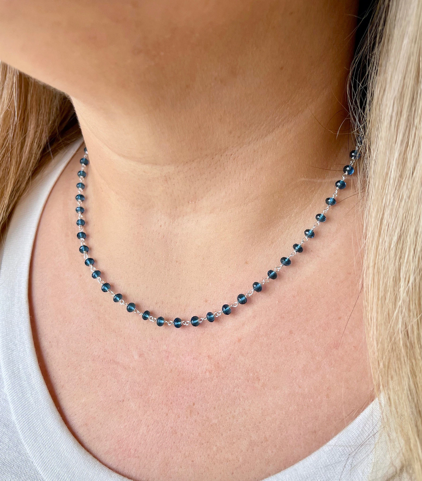 London Blue Topaz Beaded Necklace