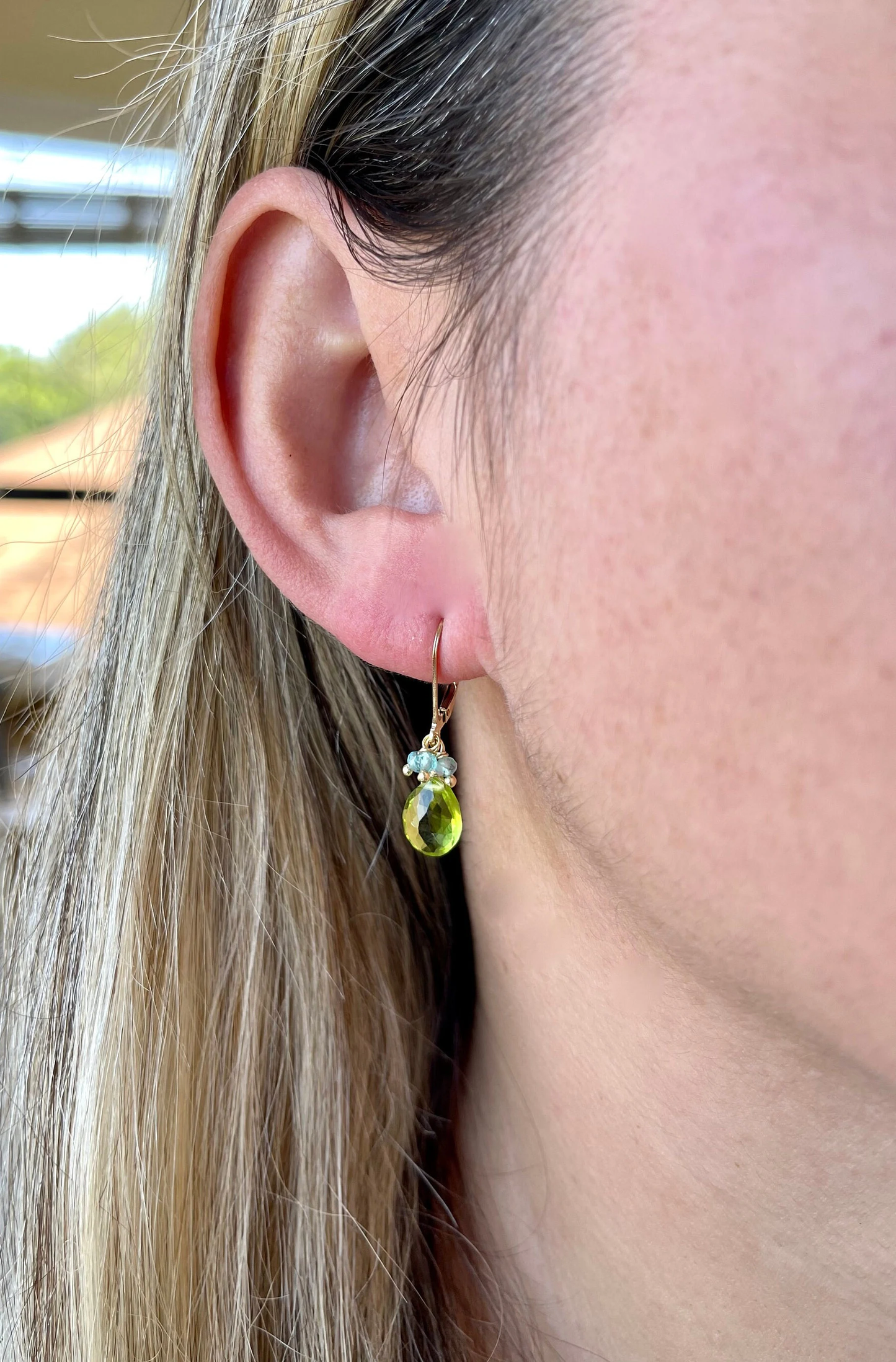 Peridot and Aquamarine Earrings- August Birthstone
