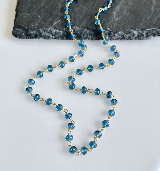 London Blue Topaz Beaded Necklace