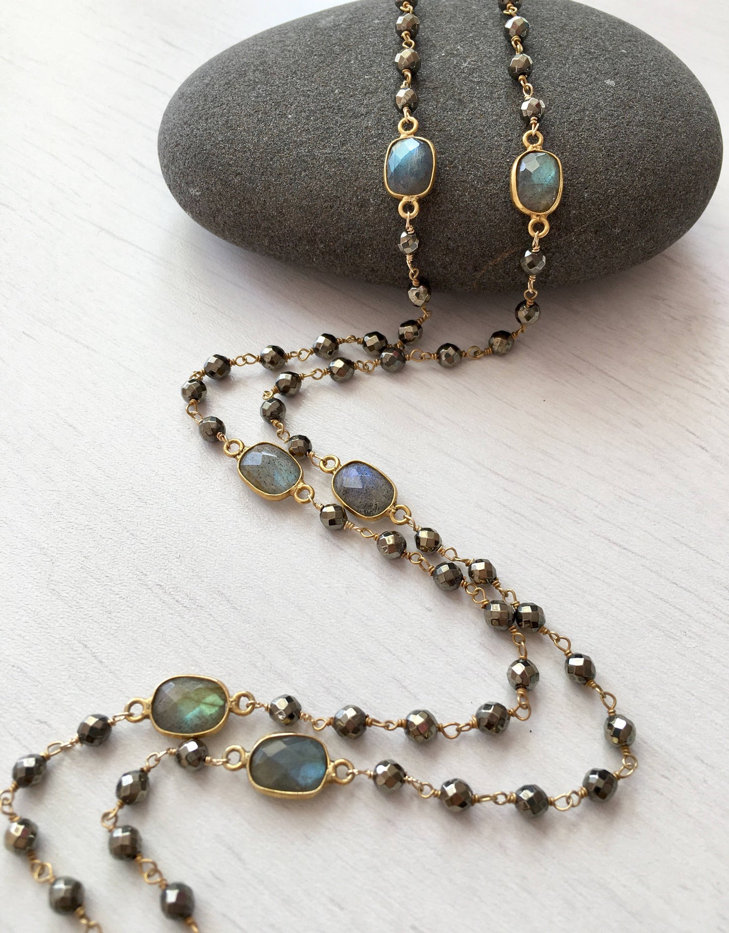 Pyrite and Labradorite Necklace