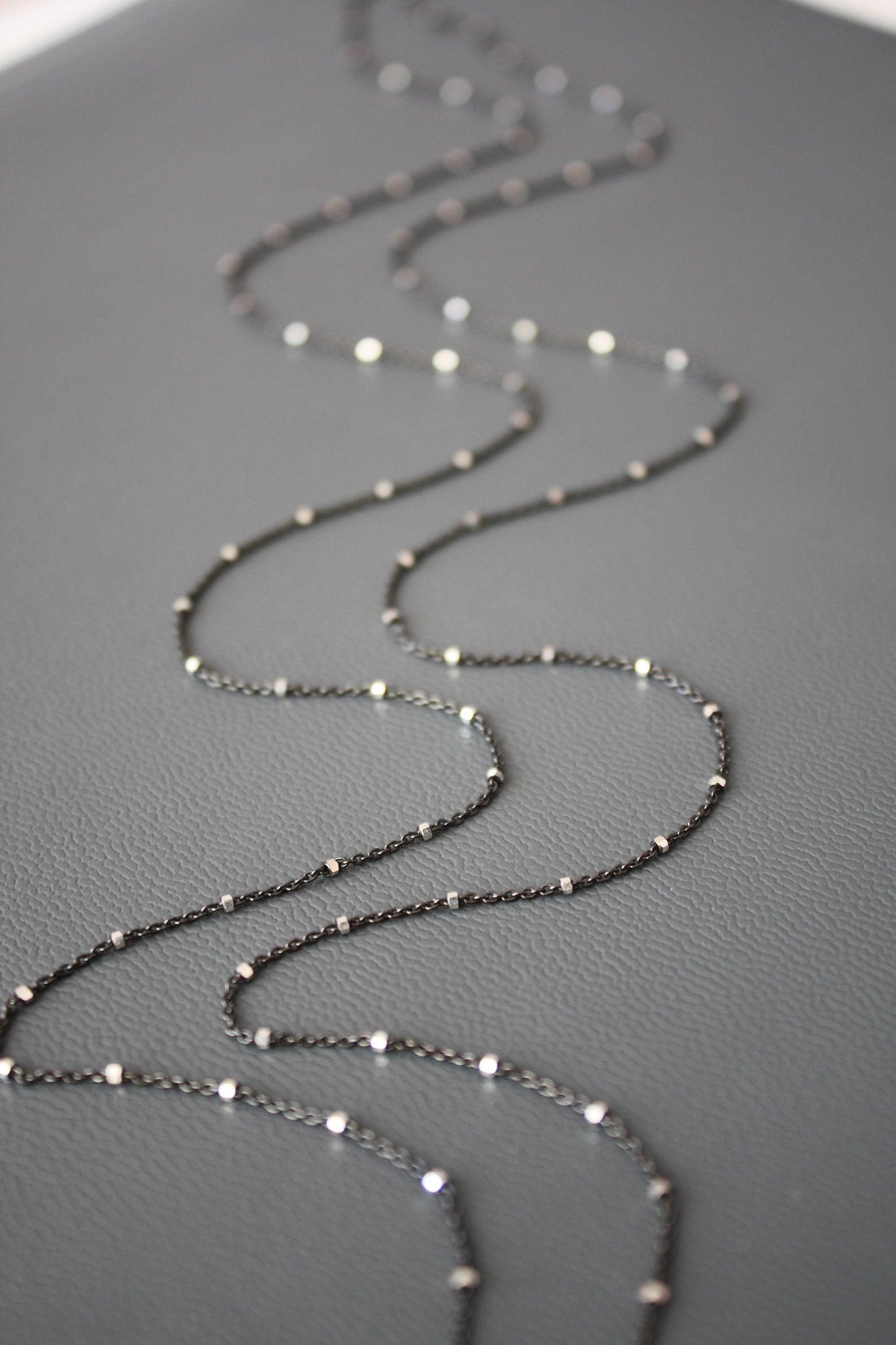 Dainty Oxidized Silver Chain