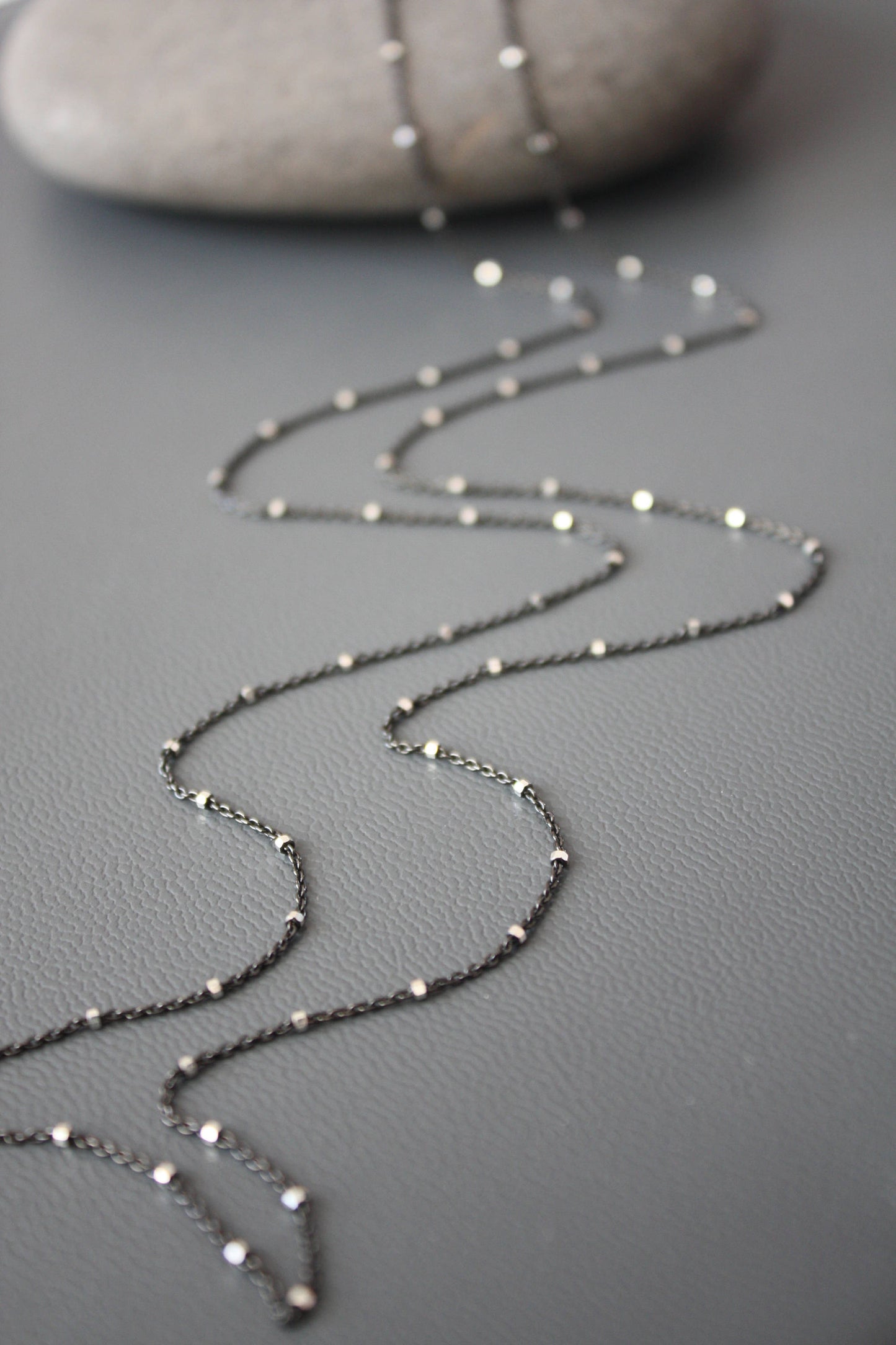 Dainty Oxidized Silver Chain