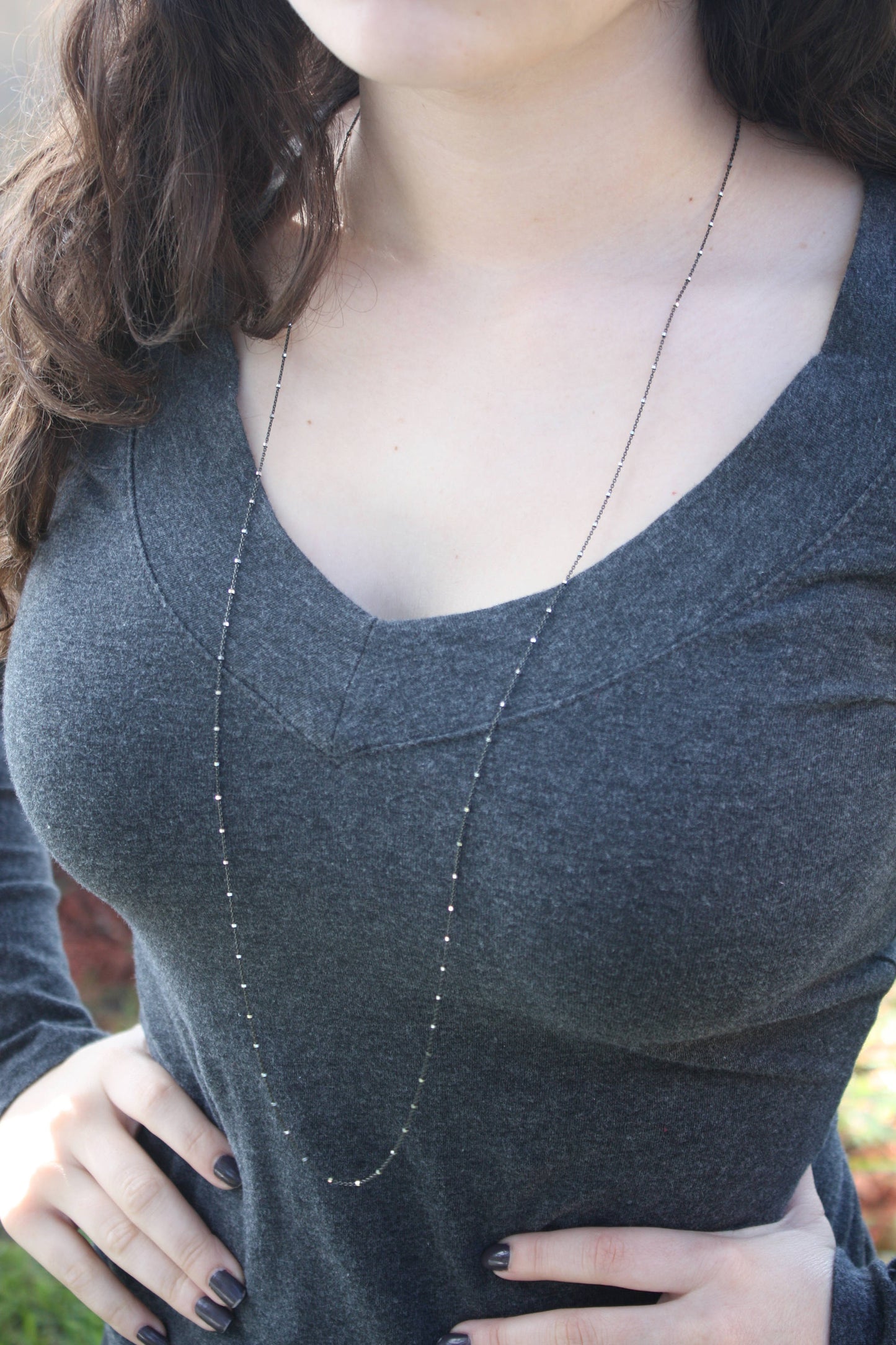 Dainty Oxidized Silver Chain