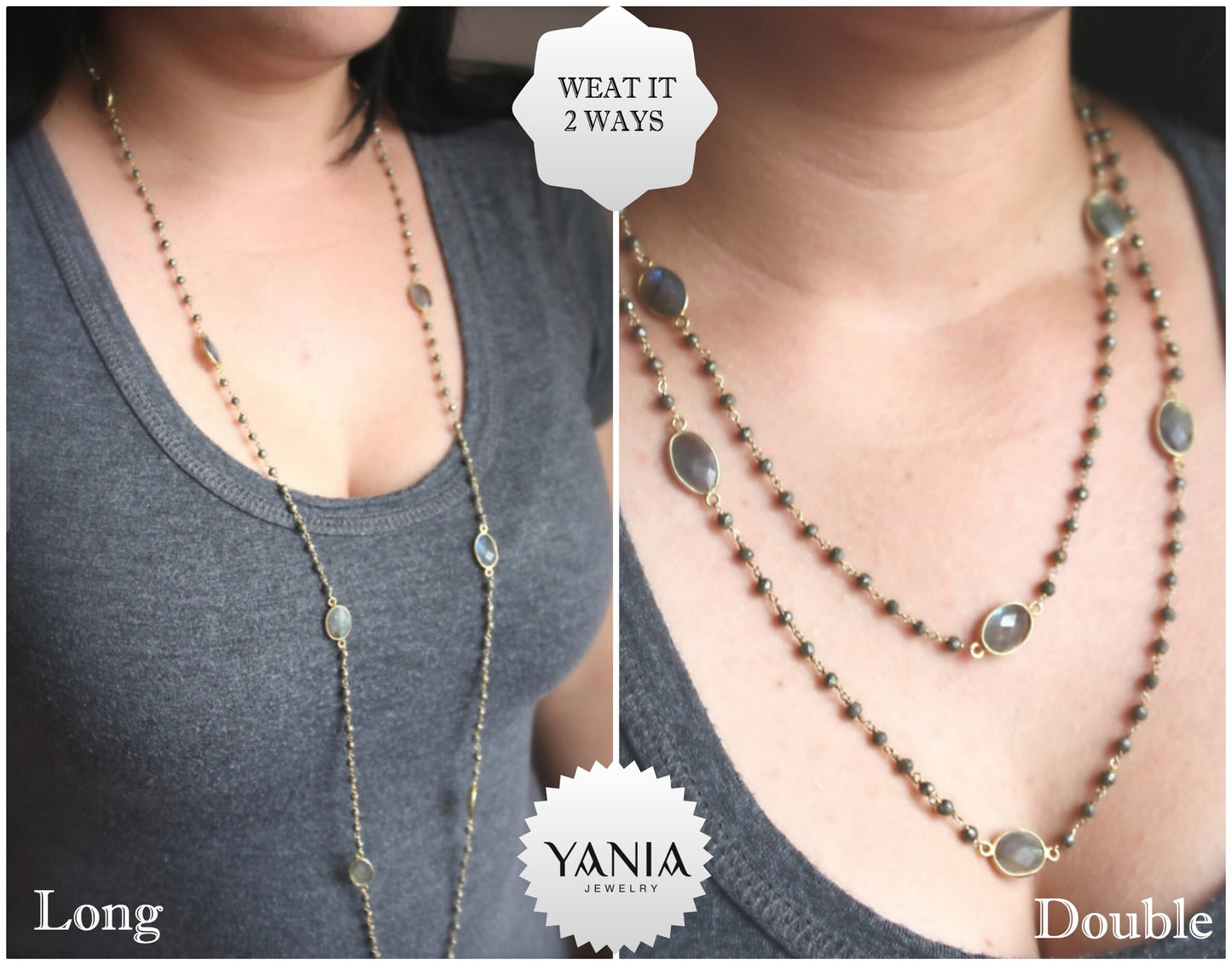 Pyrite and Labradorite Necklace