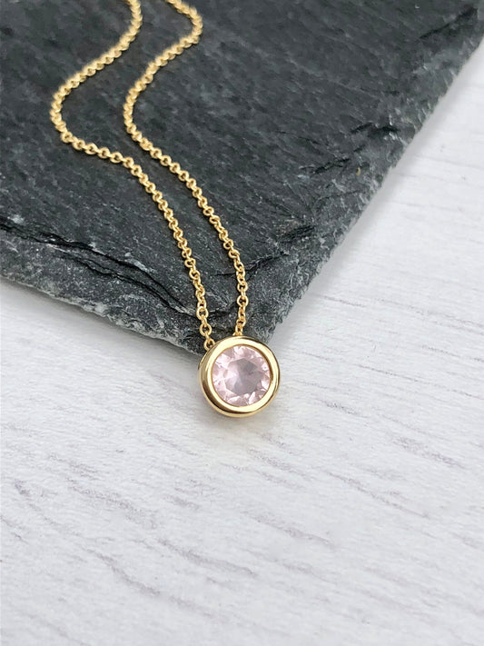 Rose Quartz Minimalist Necklace