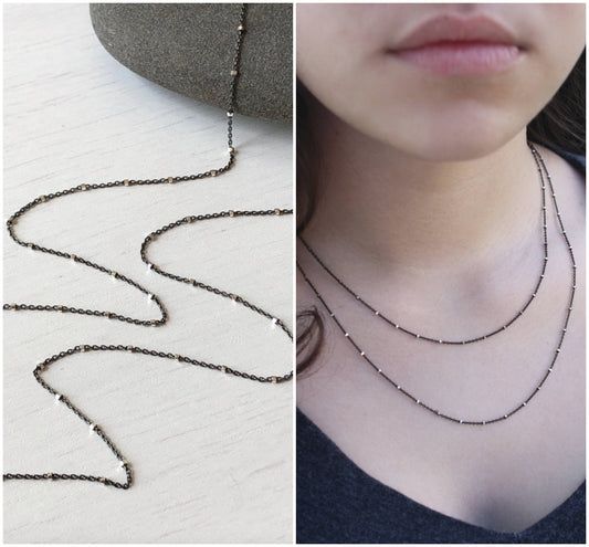 Dainty Oxidized Silver Chain