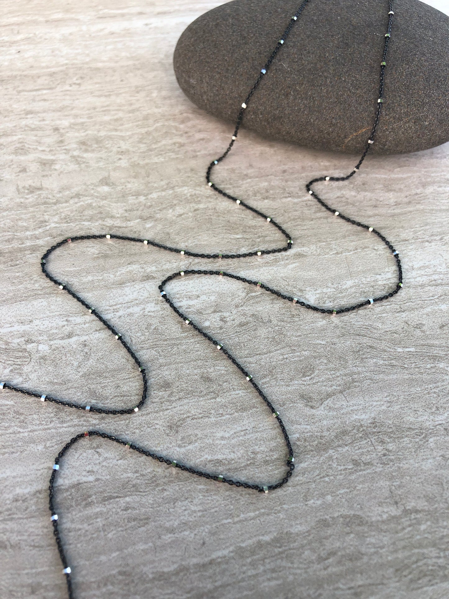 Dainty Oxidized Silver Chain