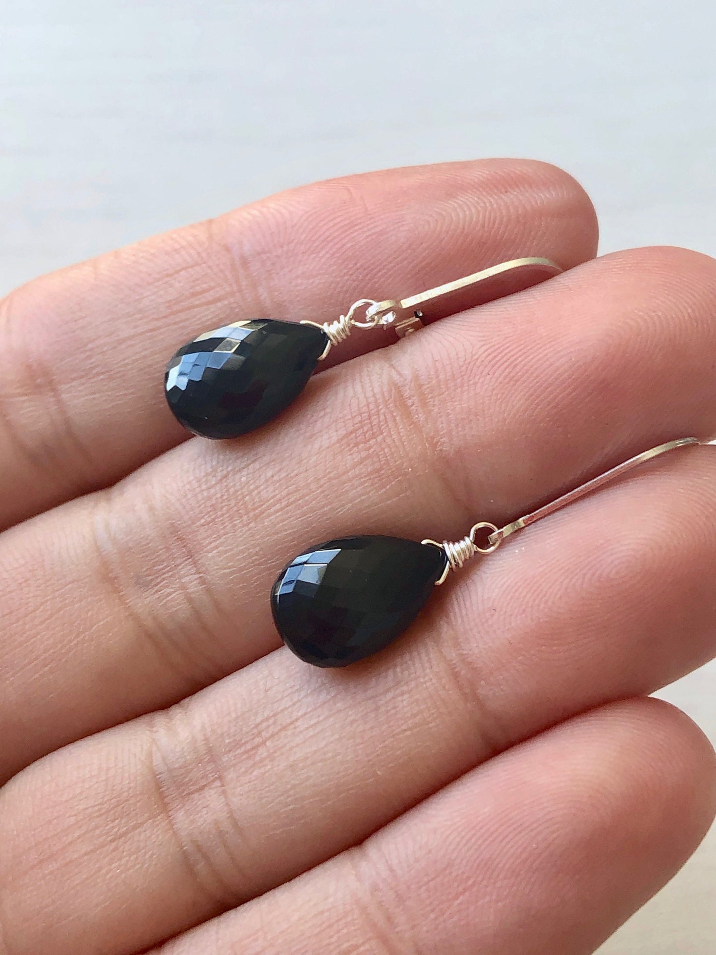 Onyx Earrings, Black Drop Earrings