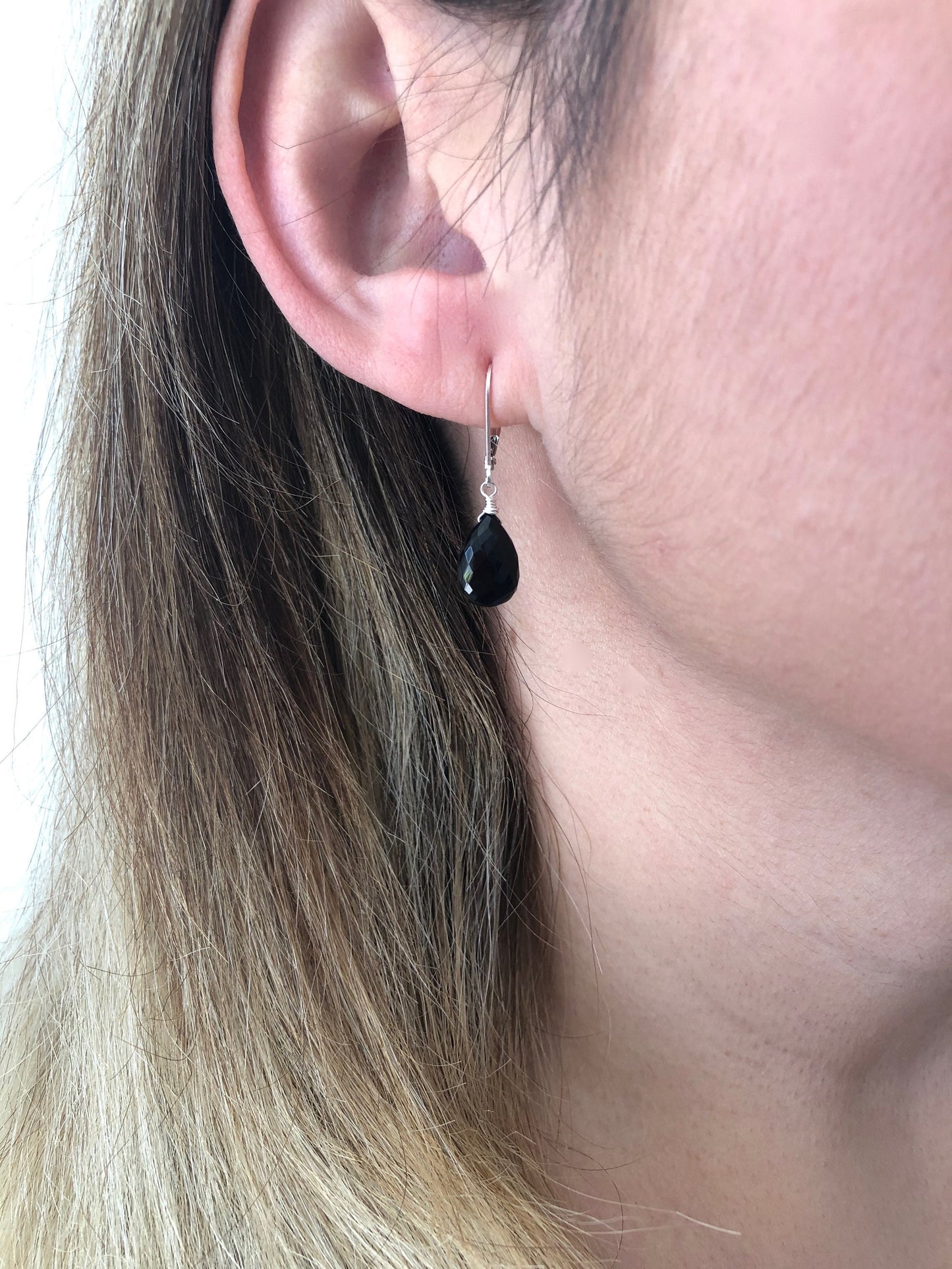 Onyx Earrings, Black Drop Earrings