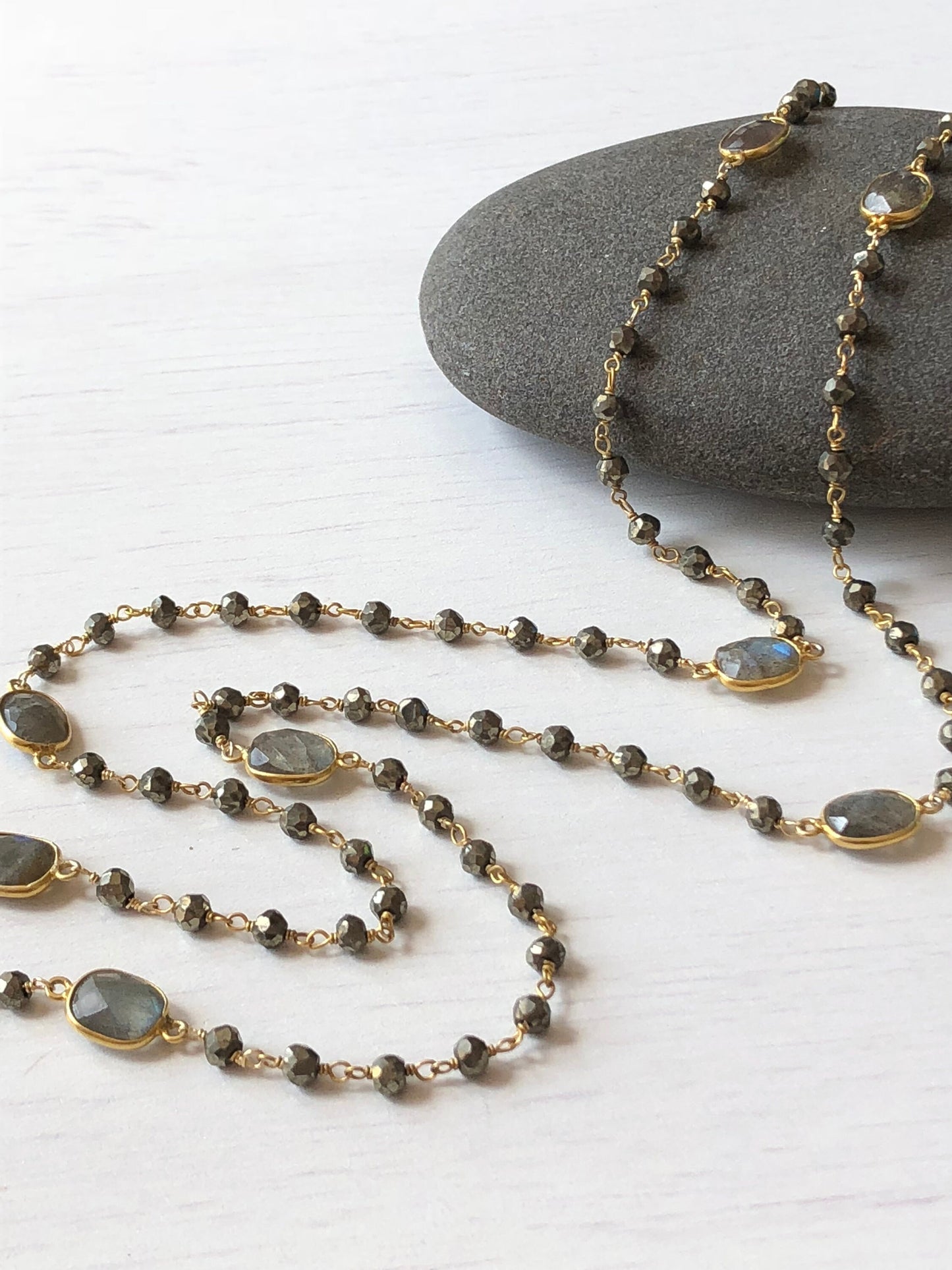 Pyrite and Labradorite Necklace