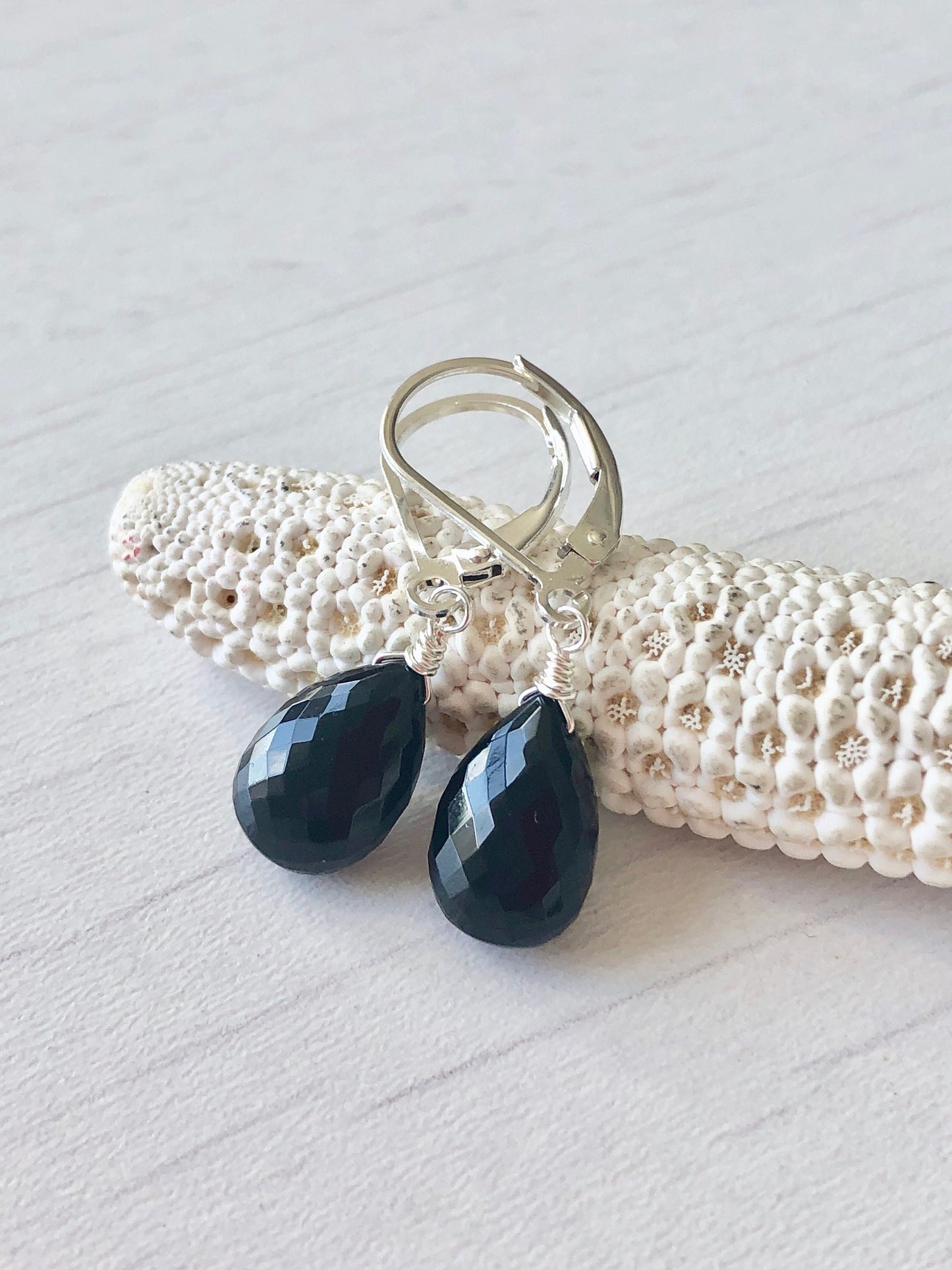 Onyx Earrings, Black Drop Earrings