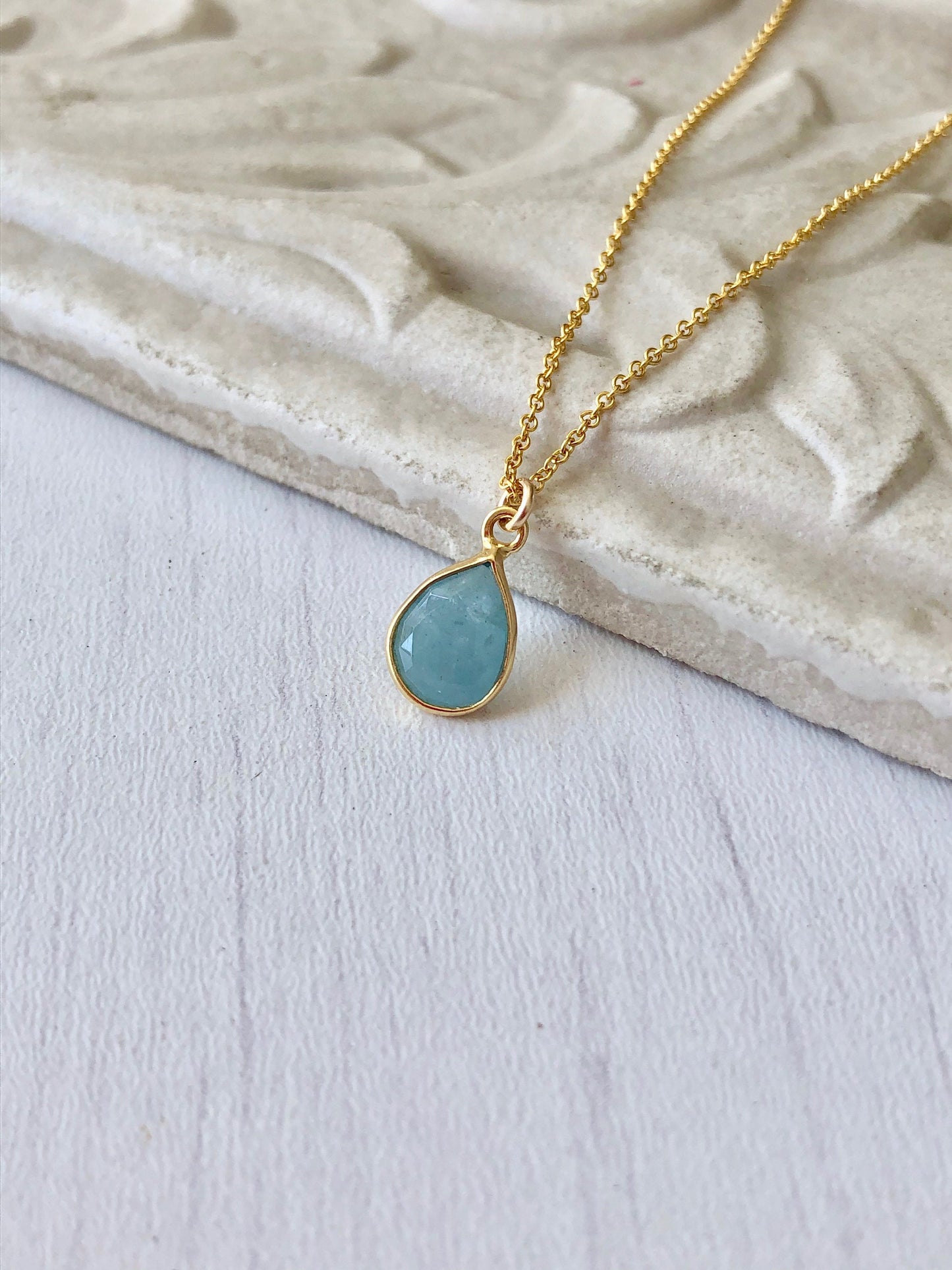 Aquamarine Necklace, March Birthstone