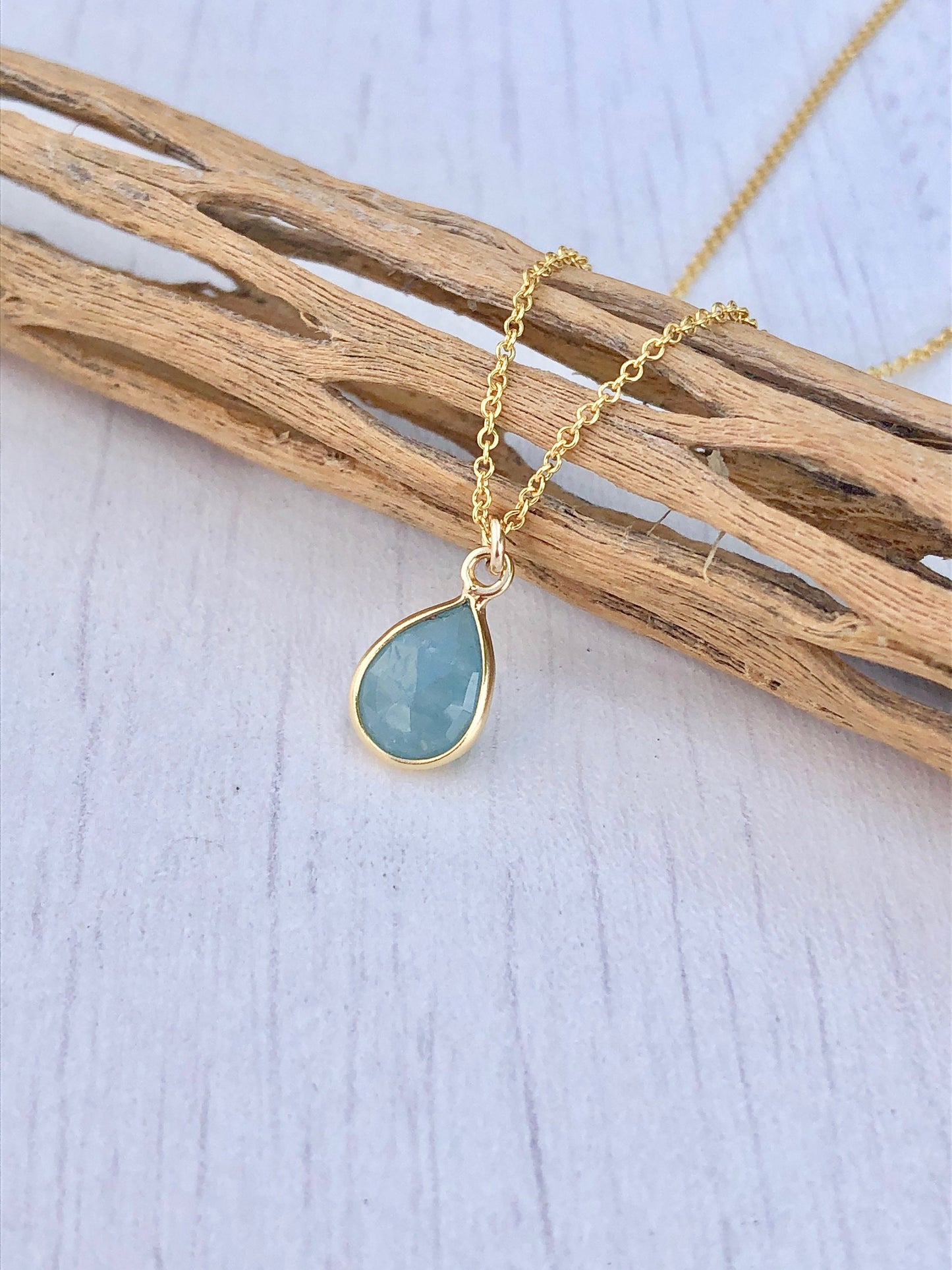 Aquamarine Necklace, March Birthstone