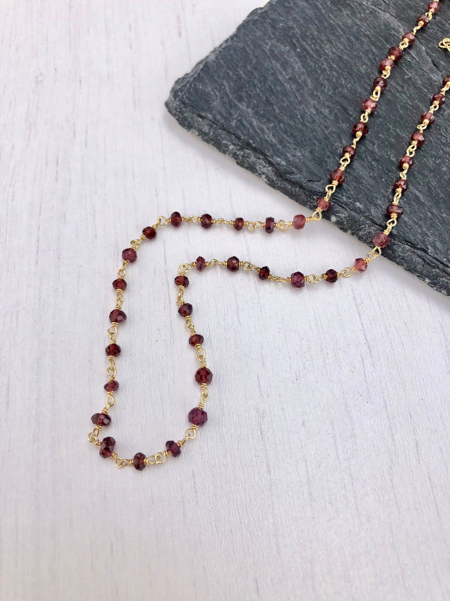 Garnet Beaded Necklace