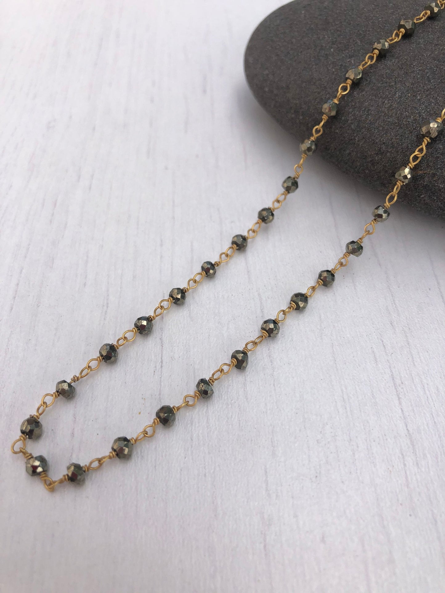 Pyrite Beaded Necklace