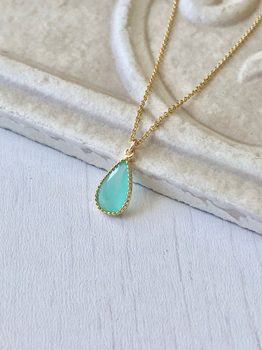 Aqua Chalcedony Necklace