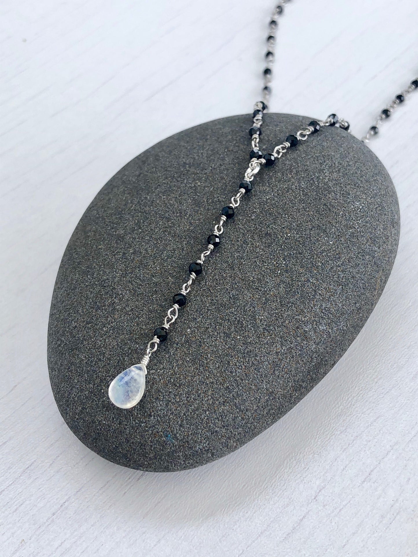 Onyx and Moonstone Necklace