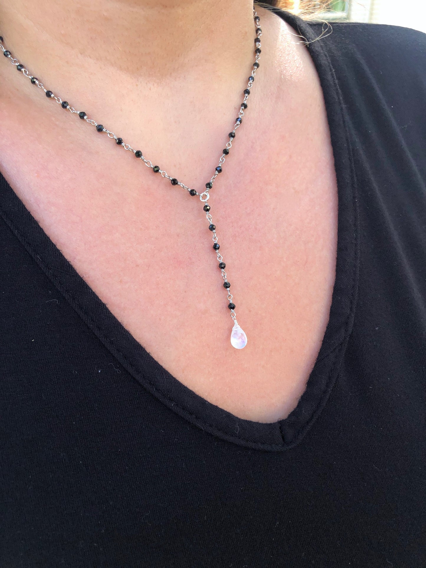 Onyx and Moonstone Necklace