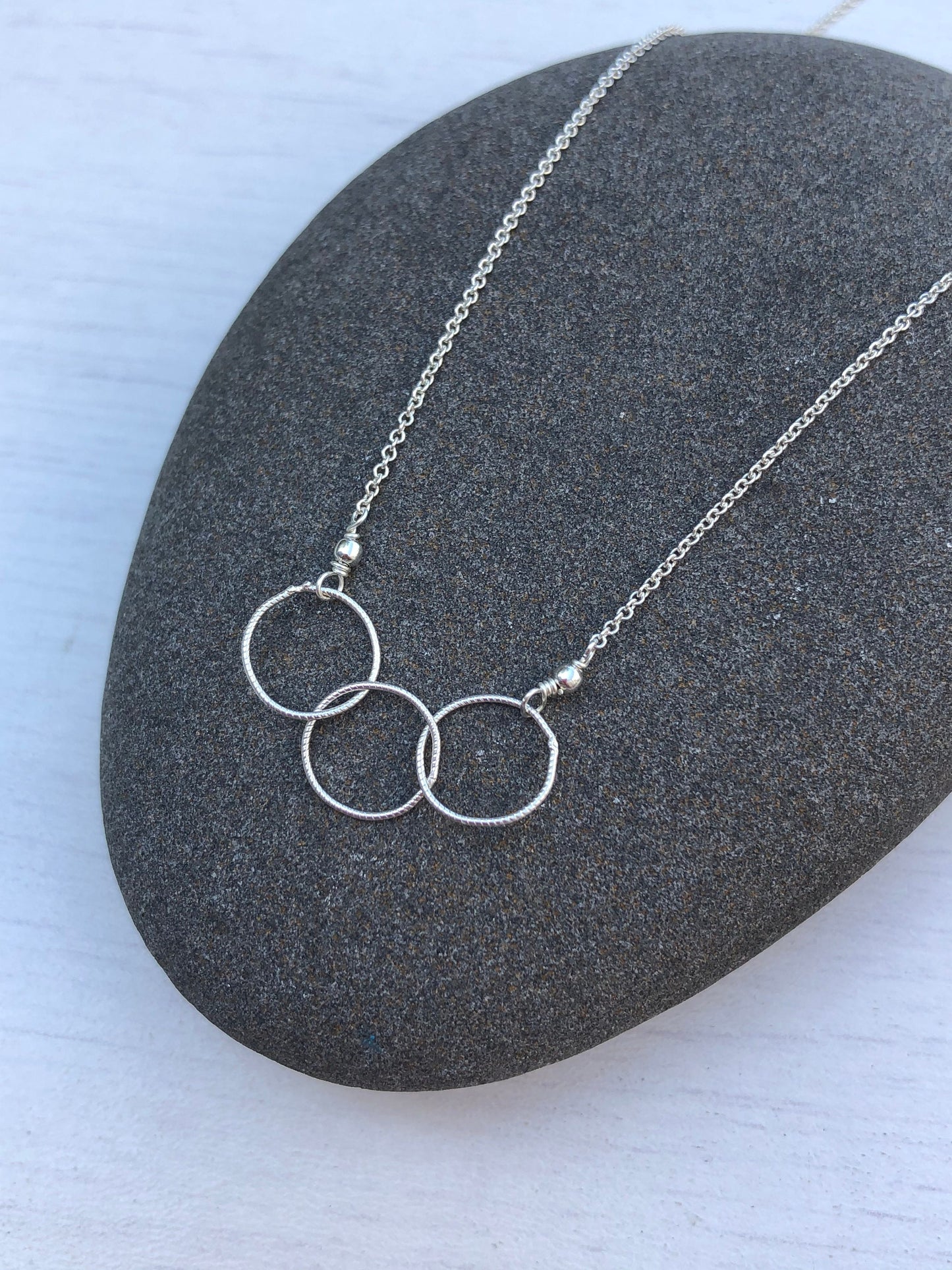 Three Circle Silver Necklace