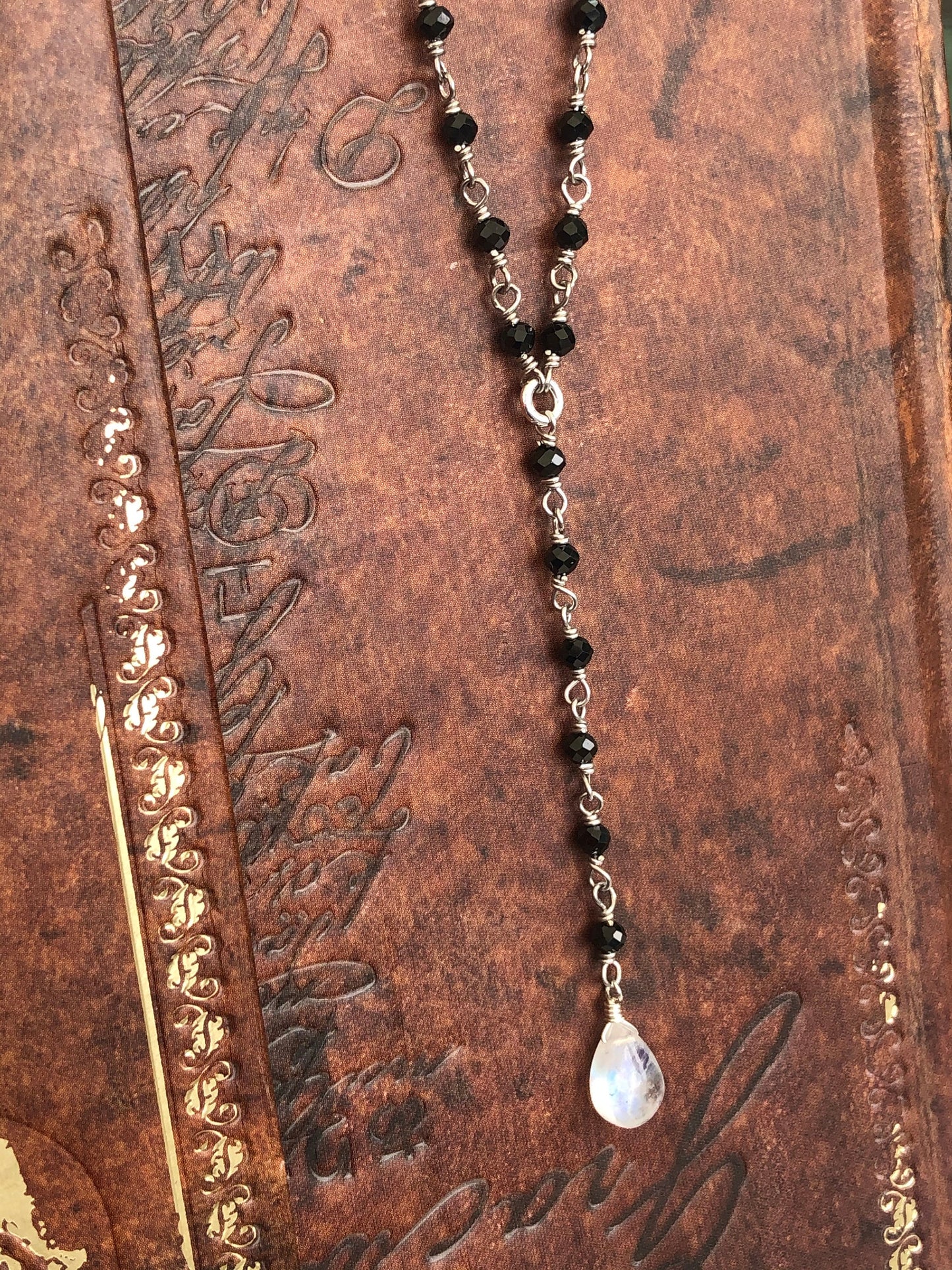 Onyx and Moonstone Necklace