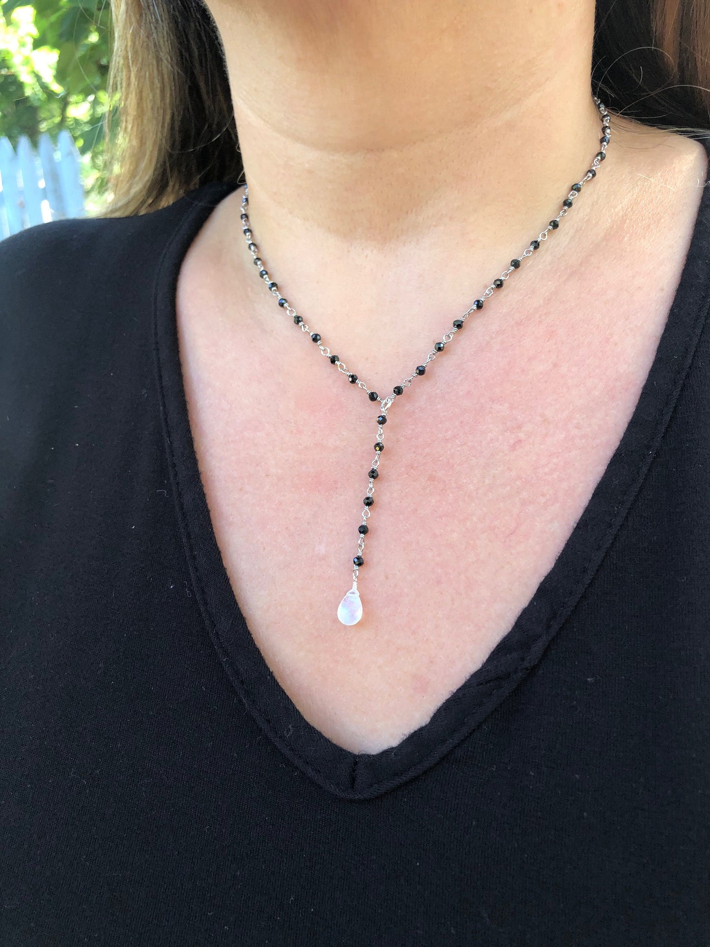 Onyx and Moonstone Necklace