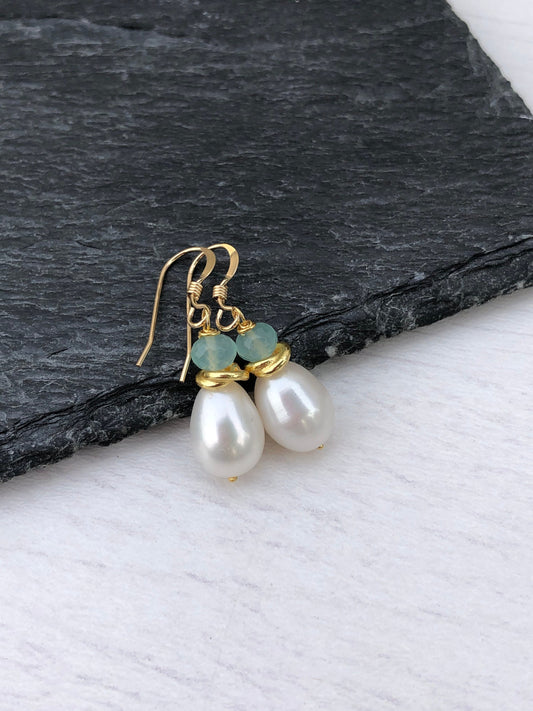 White Pearl Earrings