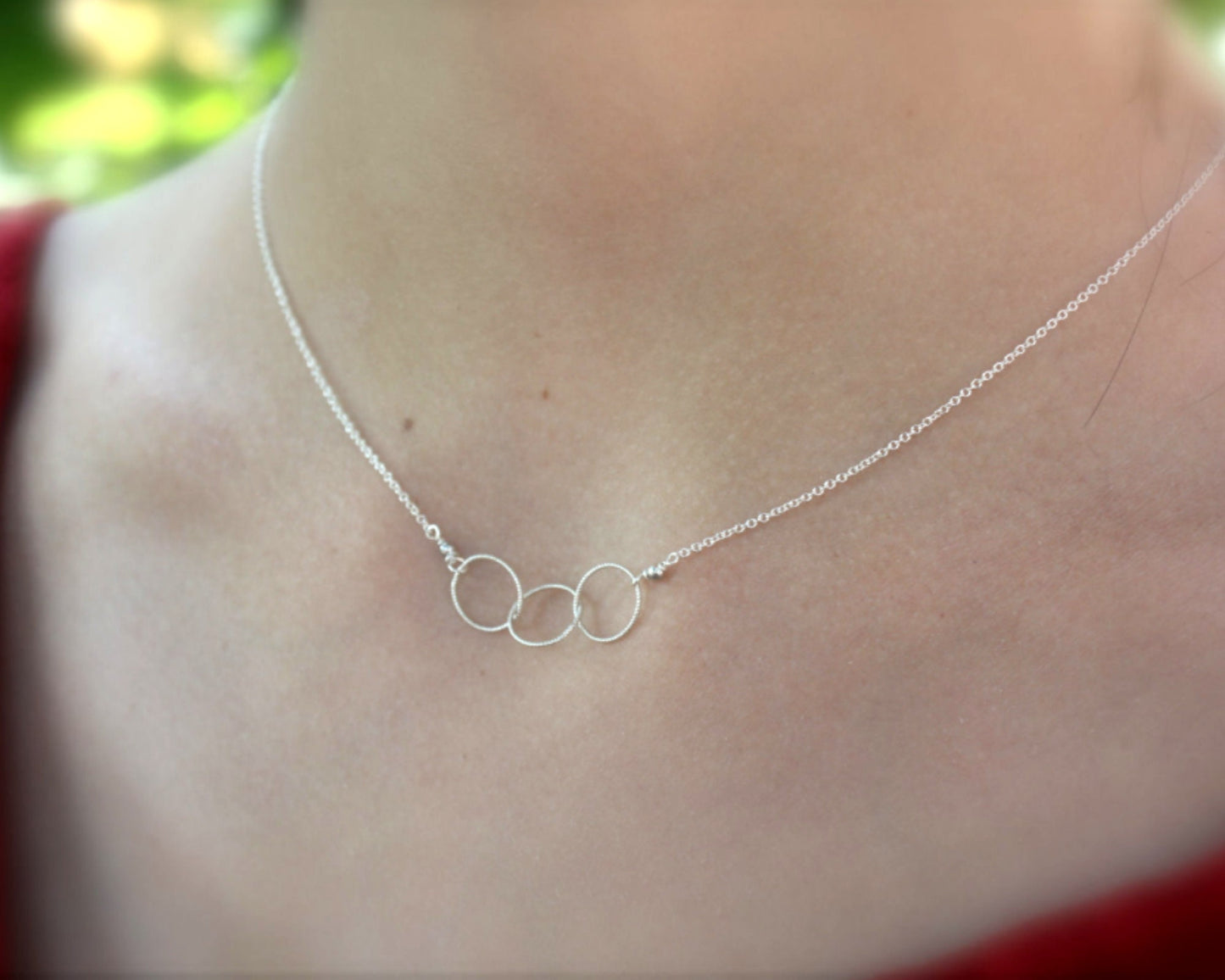 Three Circle Silver Necklace