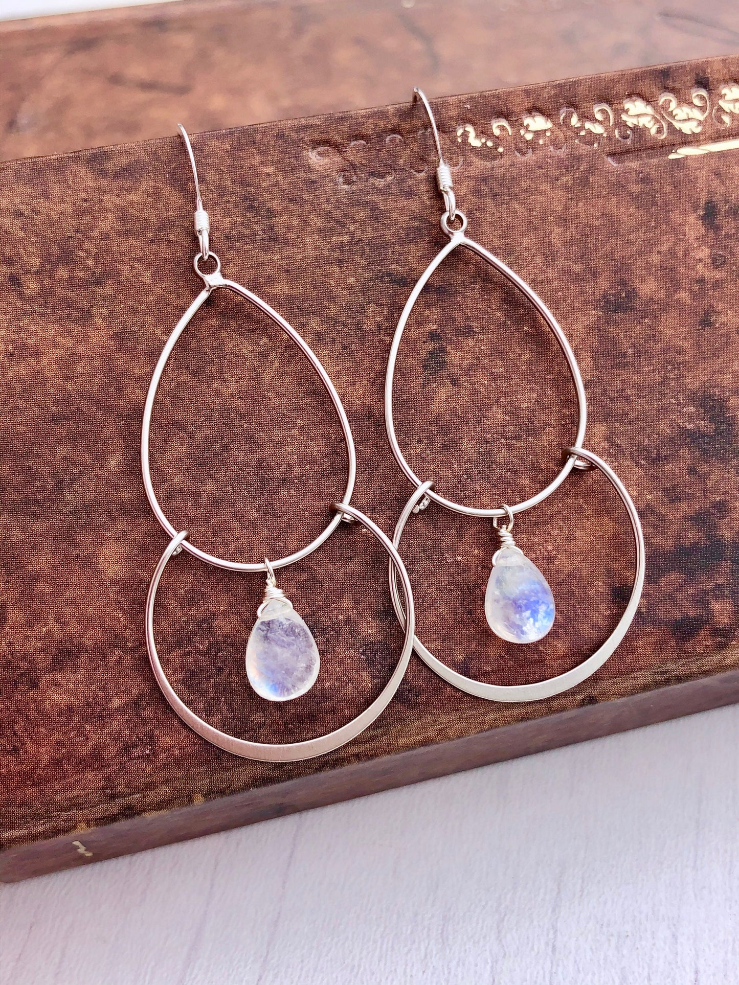 Rainbow Moonstone Earrings