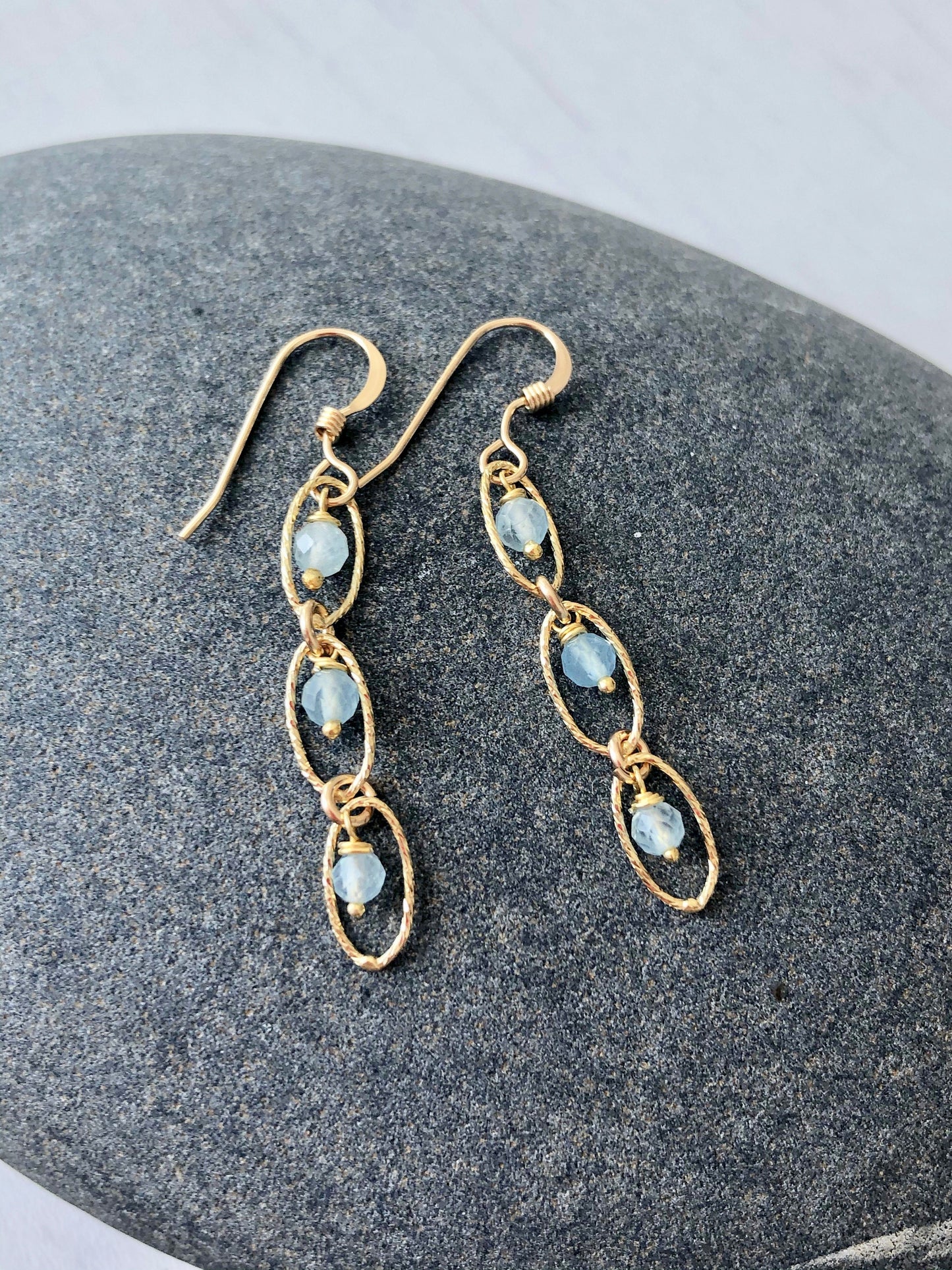 Aquamarine Earrings, March Birthstone