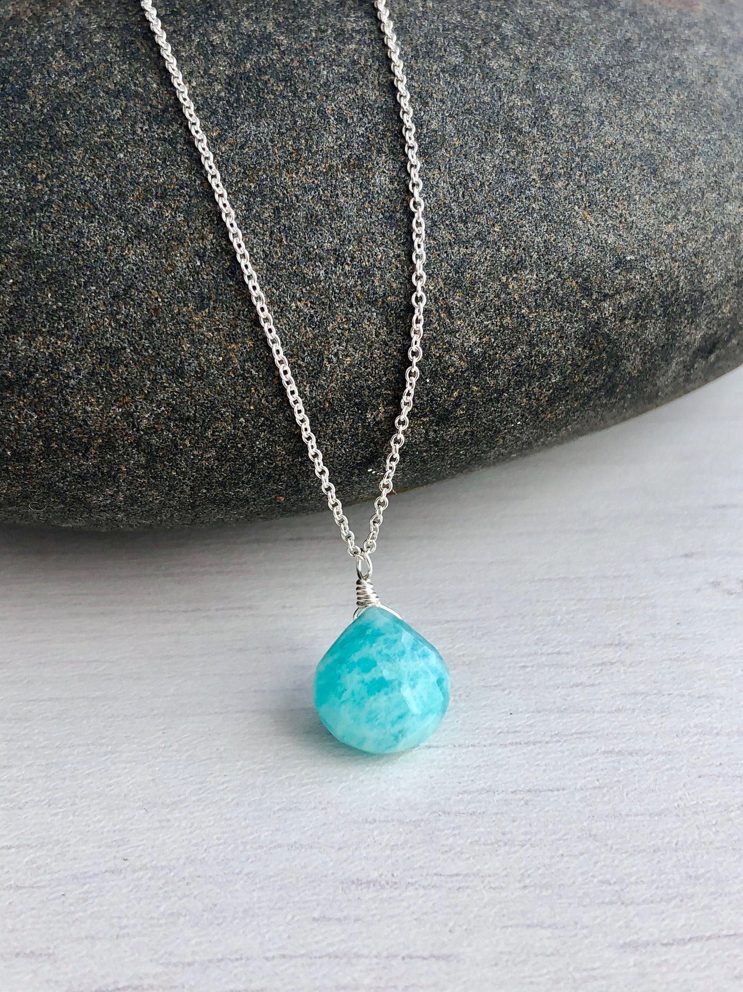 Amazonite Teardrop Necklace