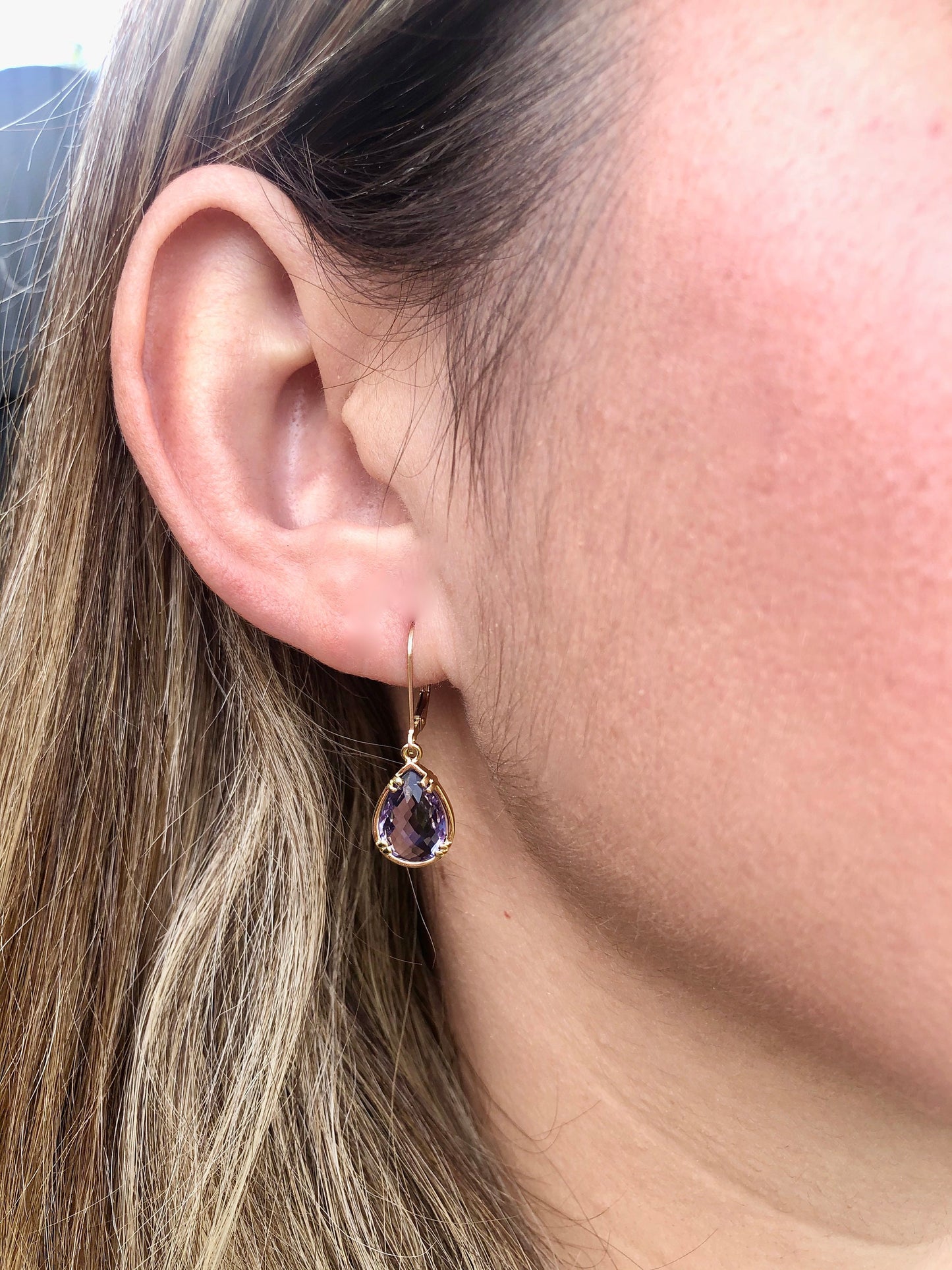 Amethyst Earrings, February Birthstone