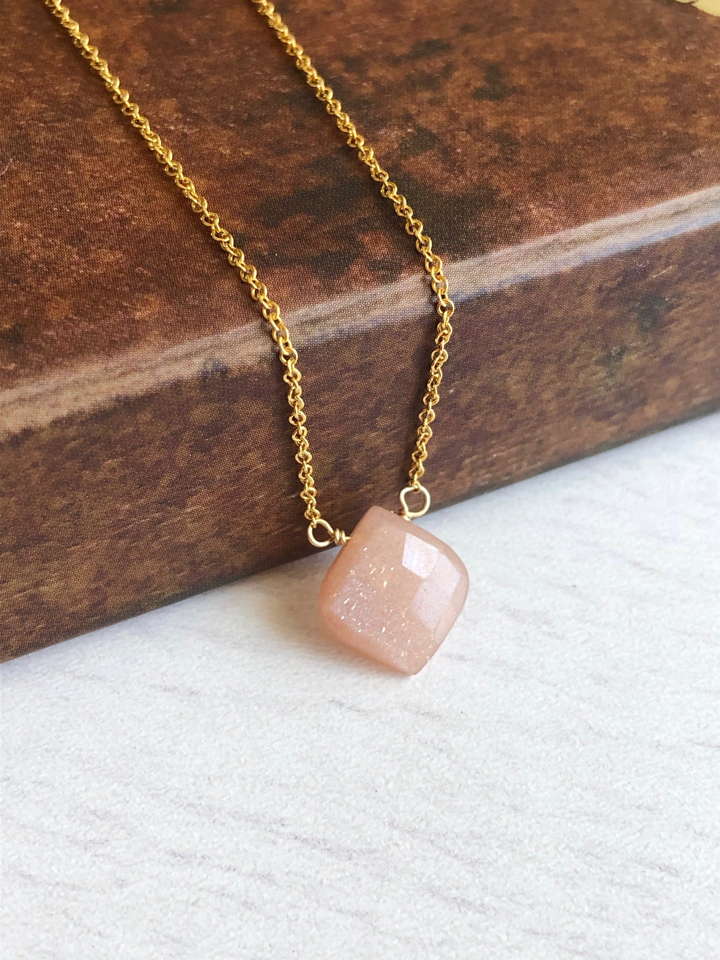 Orange Moonstone Necklace