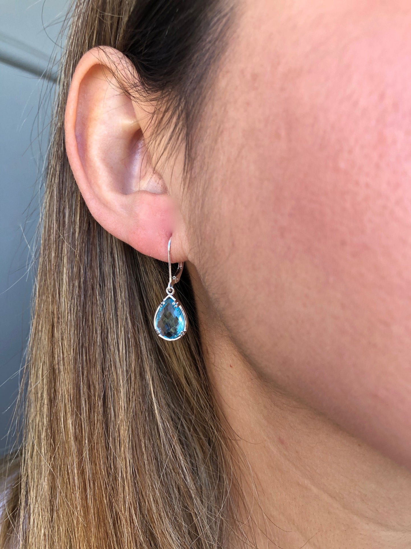 Aquamarine Earrings, March Birthstone