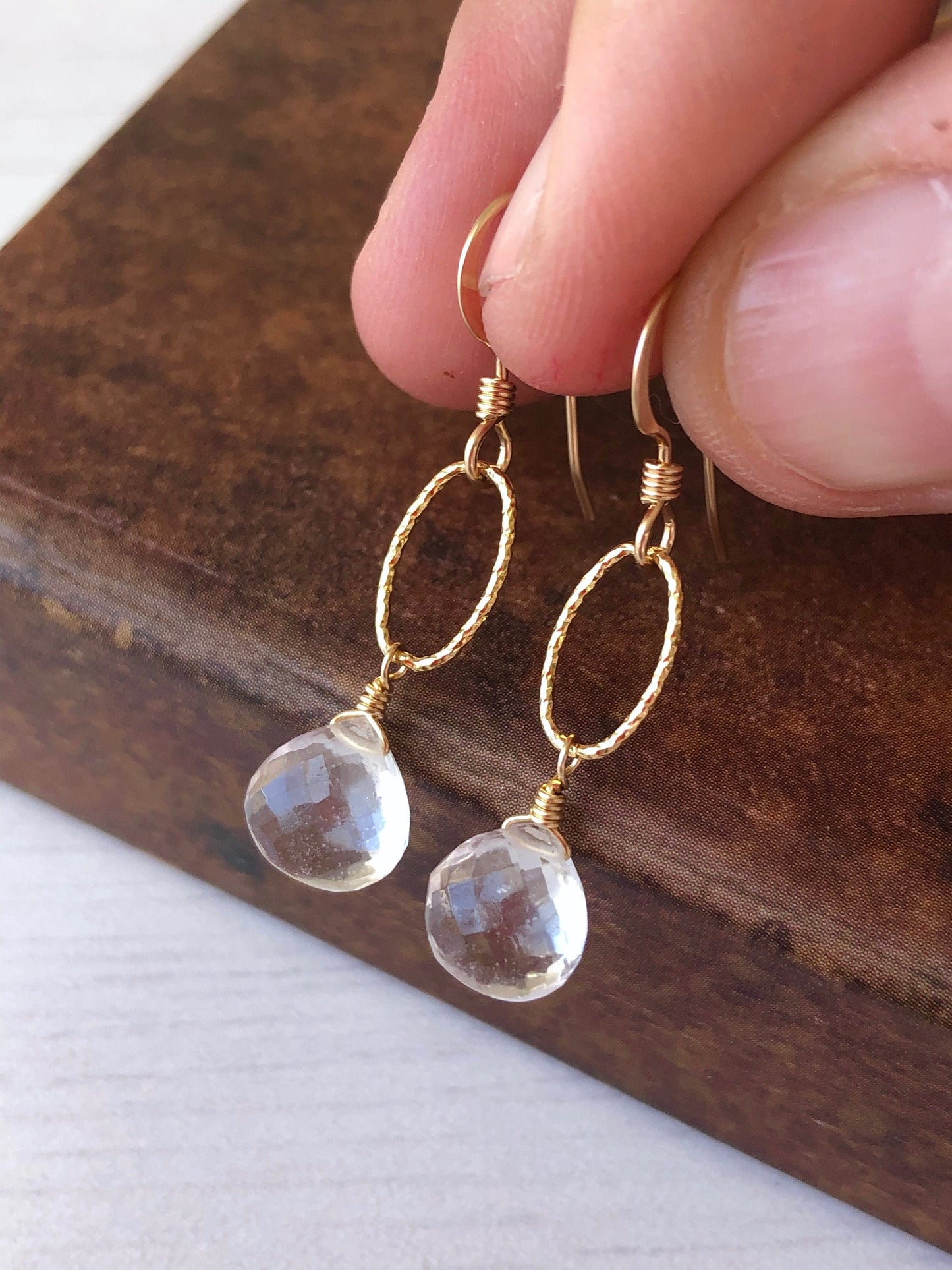 Crystal Clear Earrings in Gold or Silver