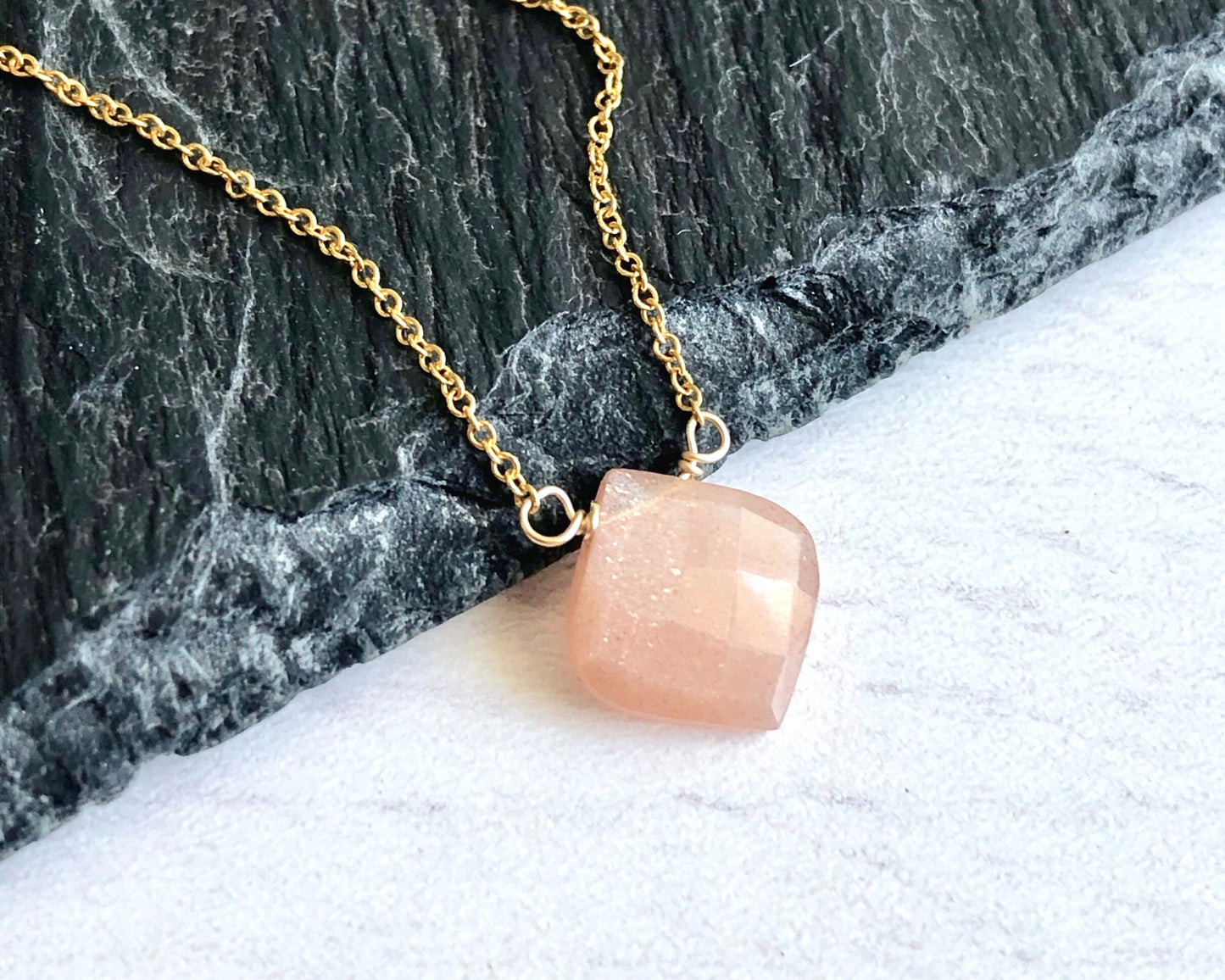 Orange Moonstone Necklace