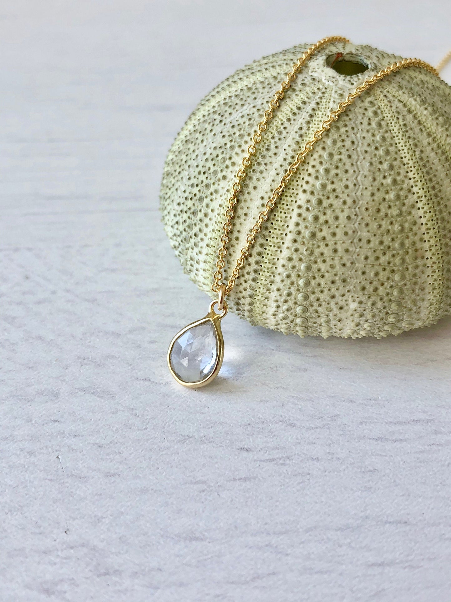 Minimalist Clear Teardrop Pendant