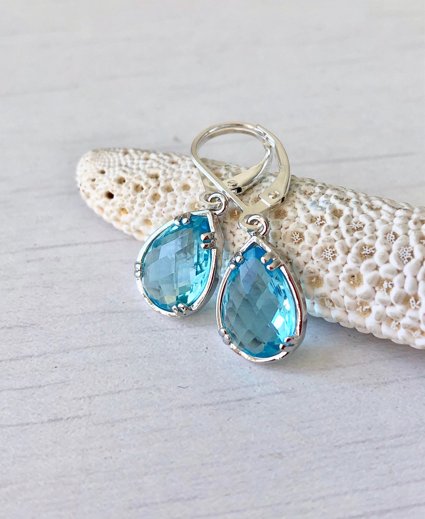 Aquamarine Earrings, March Birthstone