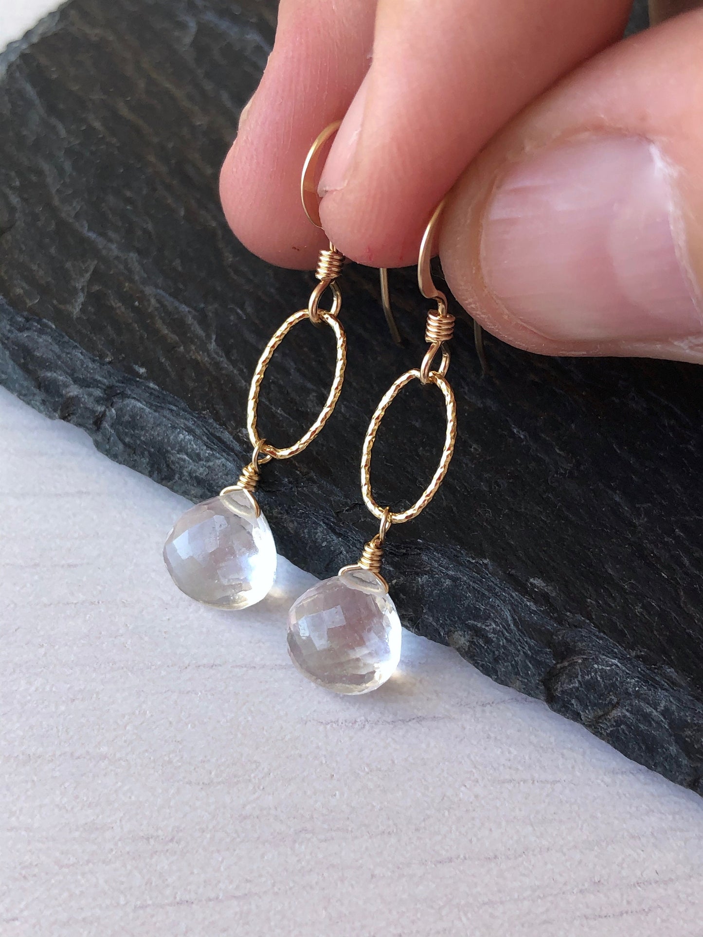 Crystal Clear Earrings in Gold or Silver