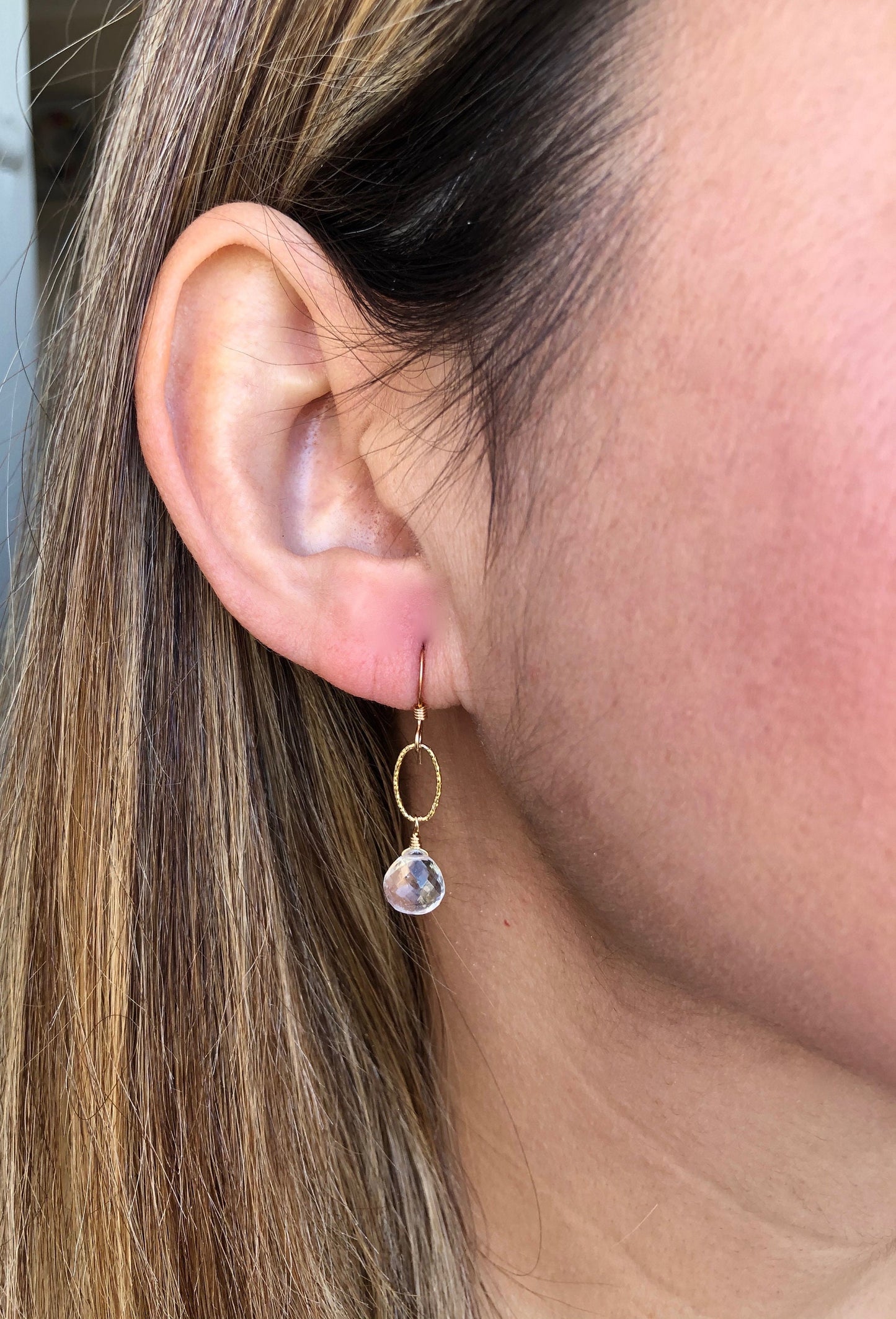 Crystal Clear Earrings in Gold or Silver