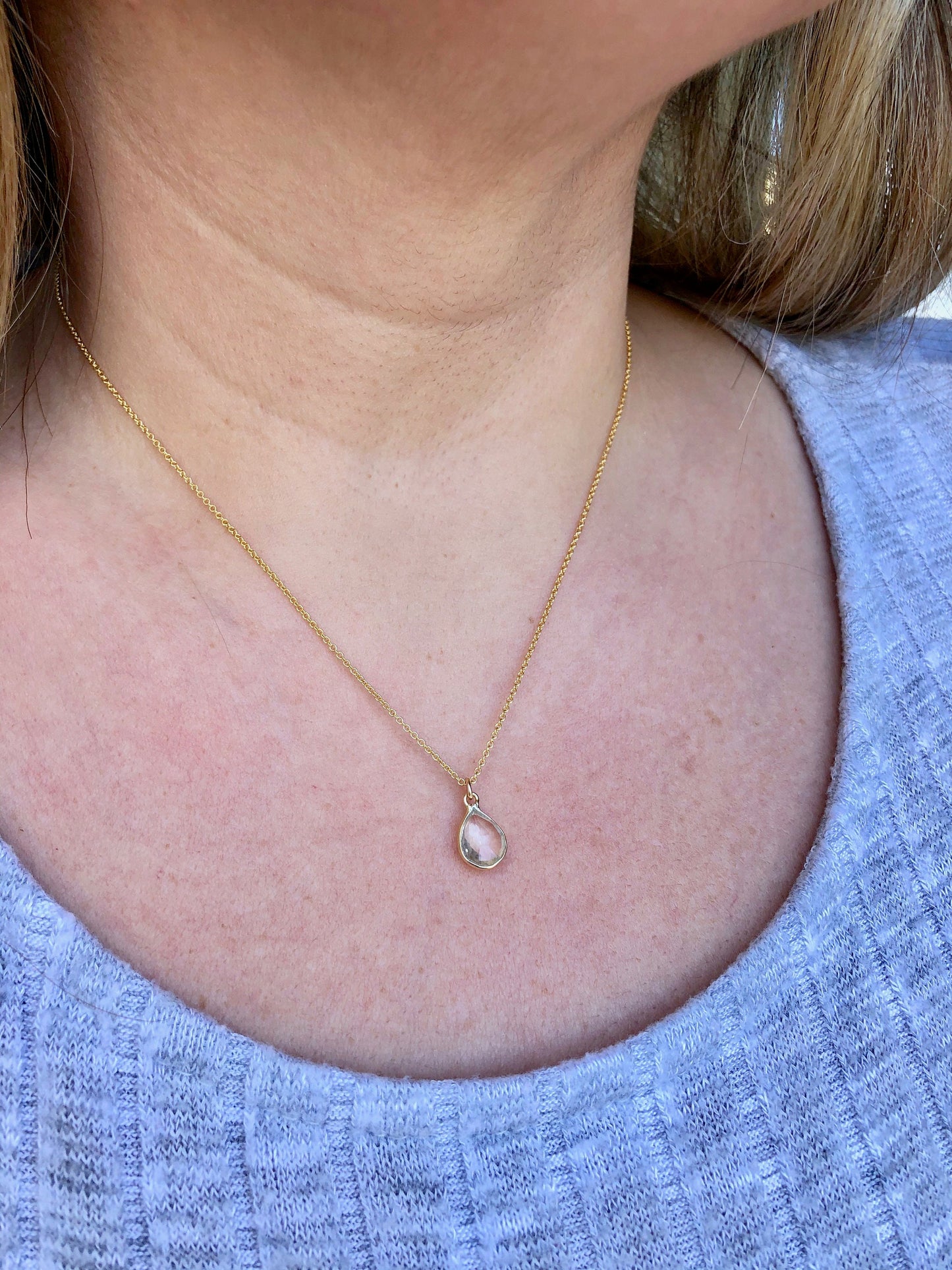 Minimalist Clear Teardrop Pendant