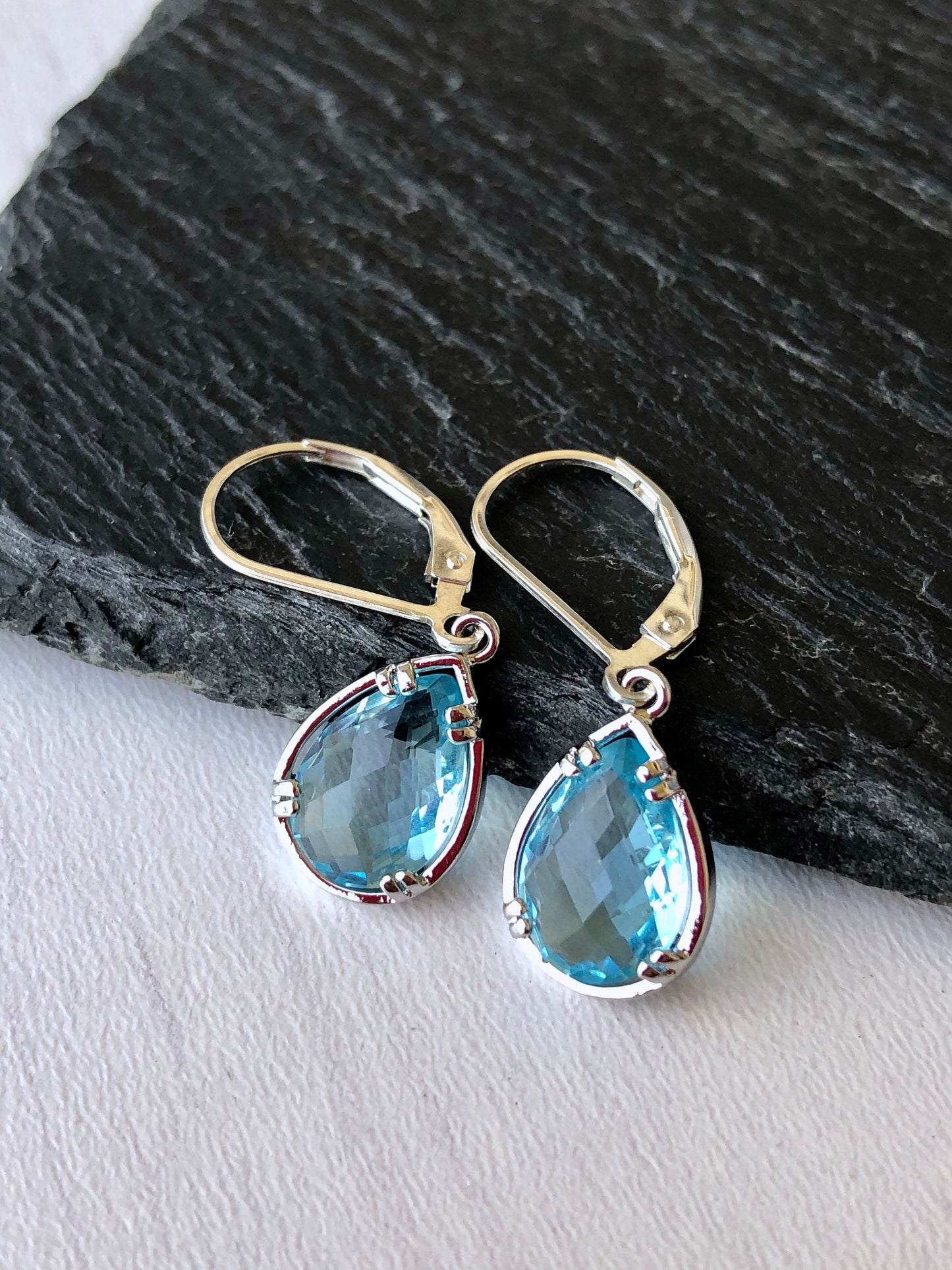 Aquamarine Earrings, March Birthstone