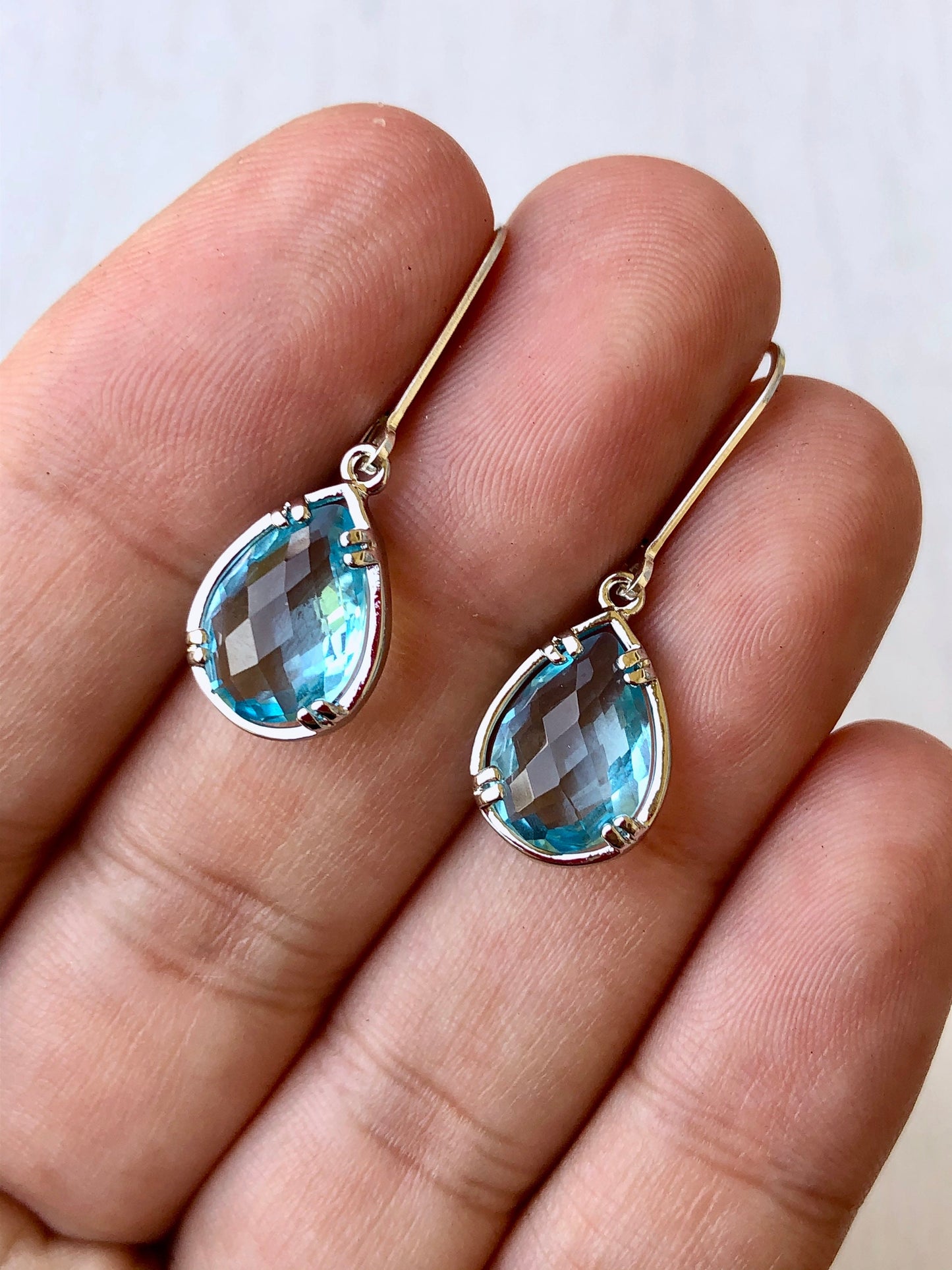 Aquamarine Earrings, March Birthstone