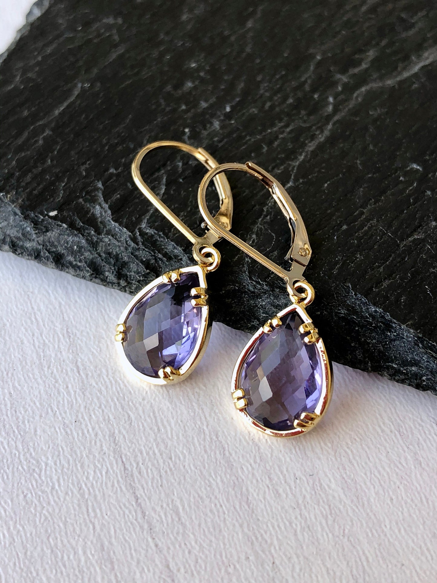 Amethyst Earrings, February Birthstone